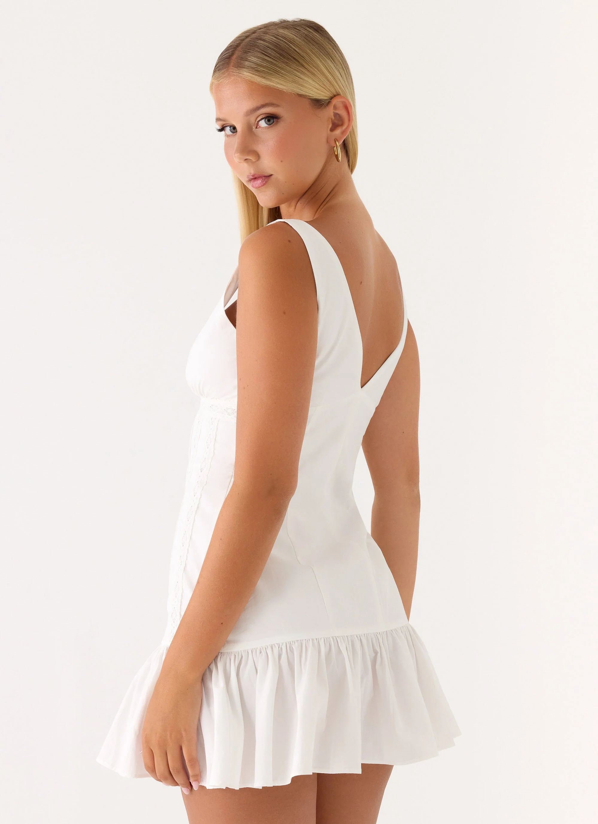 Gretel Mini Dress - White - Image 4
