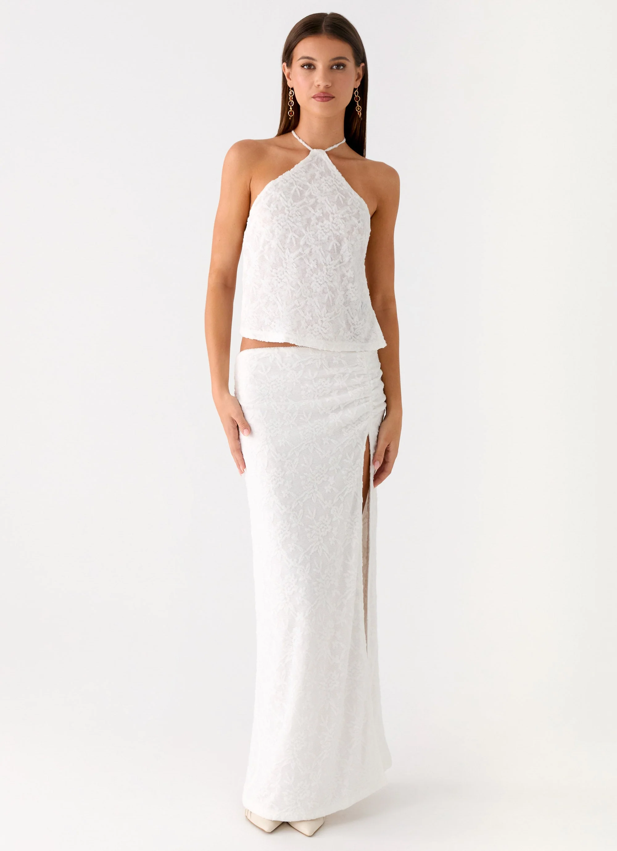 Griff Backless Jacquard Top - White - Image 4