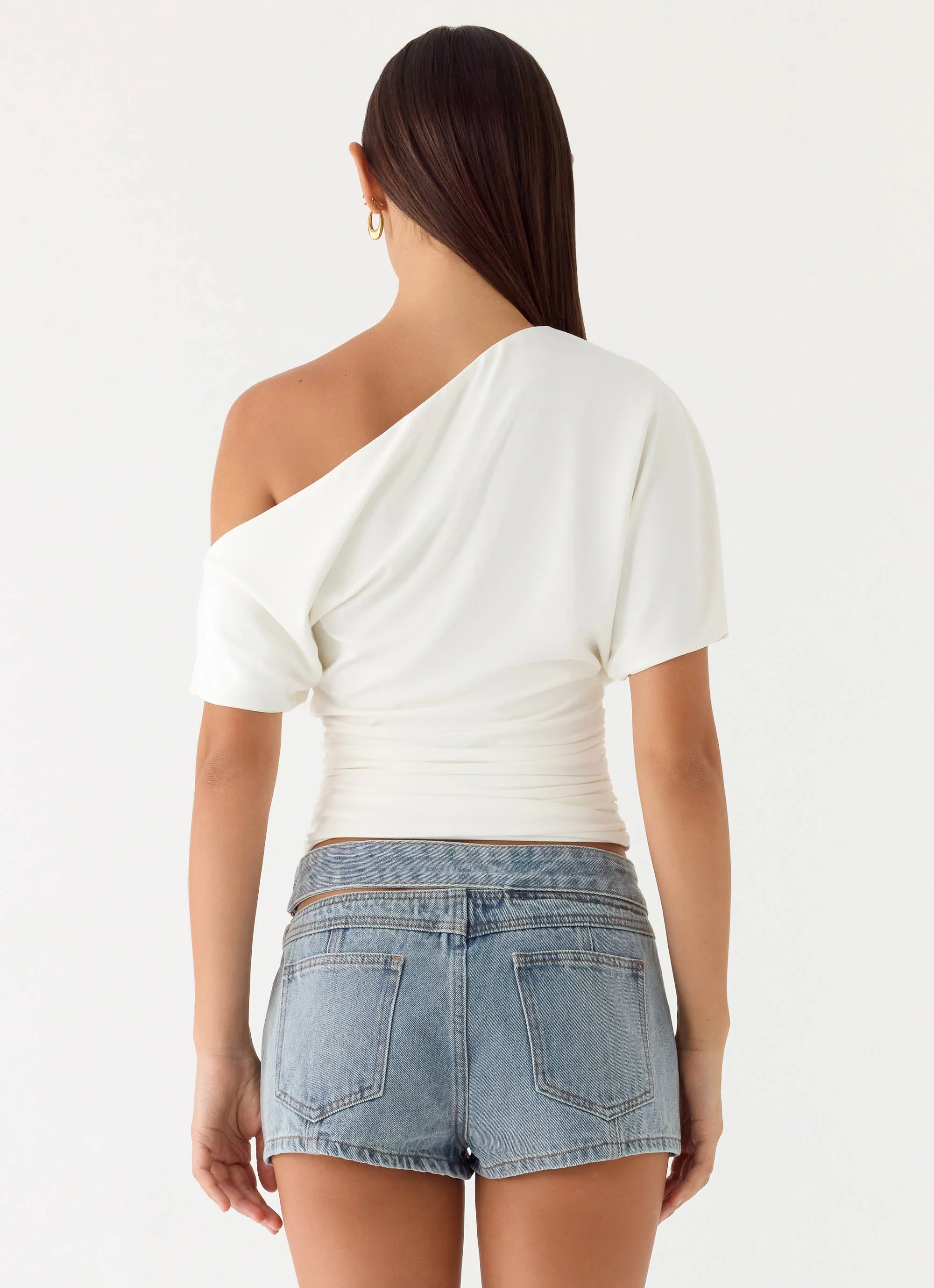 Hadleigh Denim Mini Shorts - Light Denim - Image 3