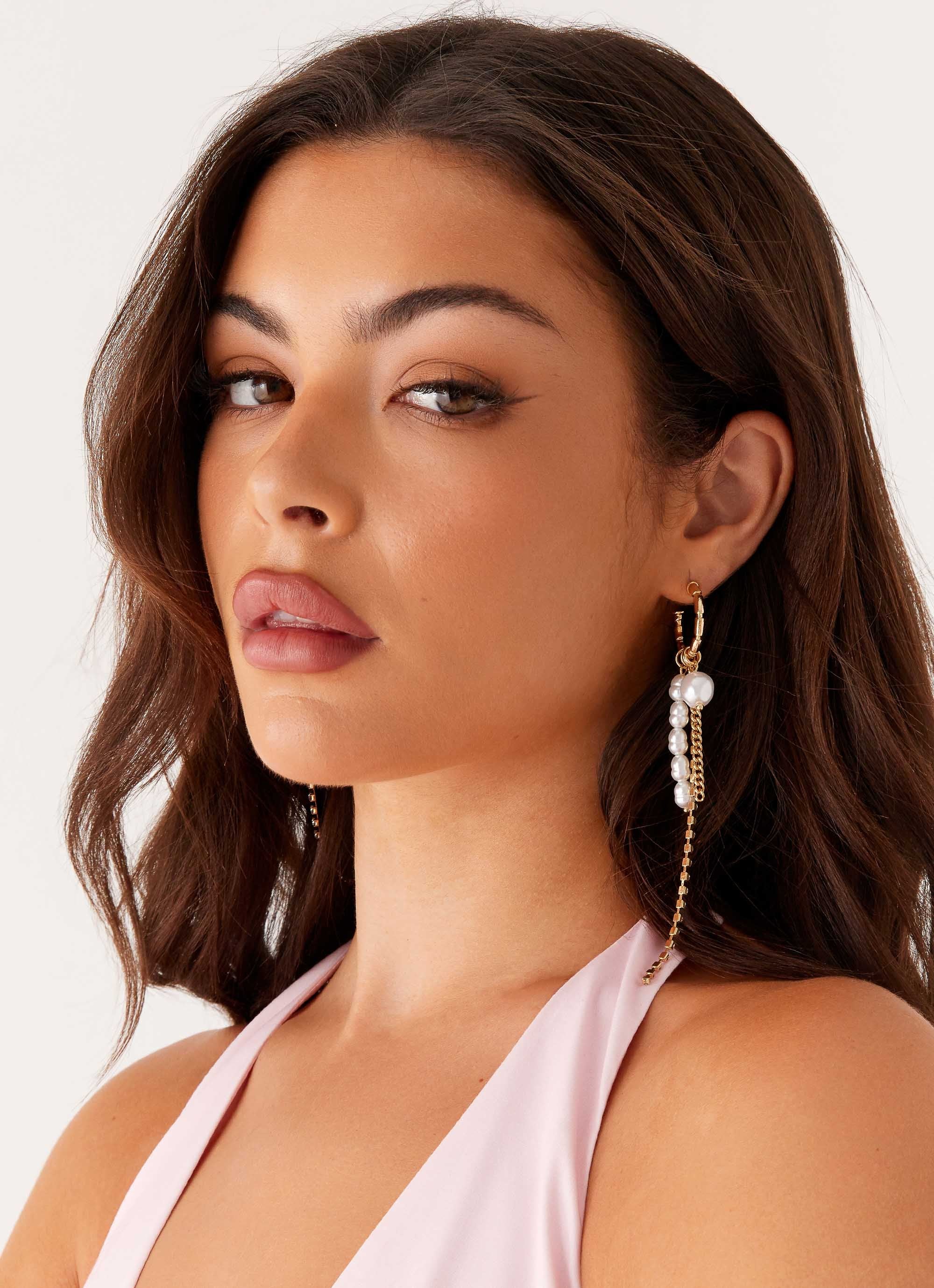 Halo Hoop Earrings - Gold - Image 4