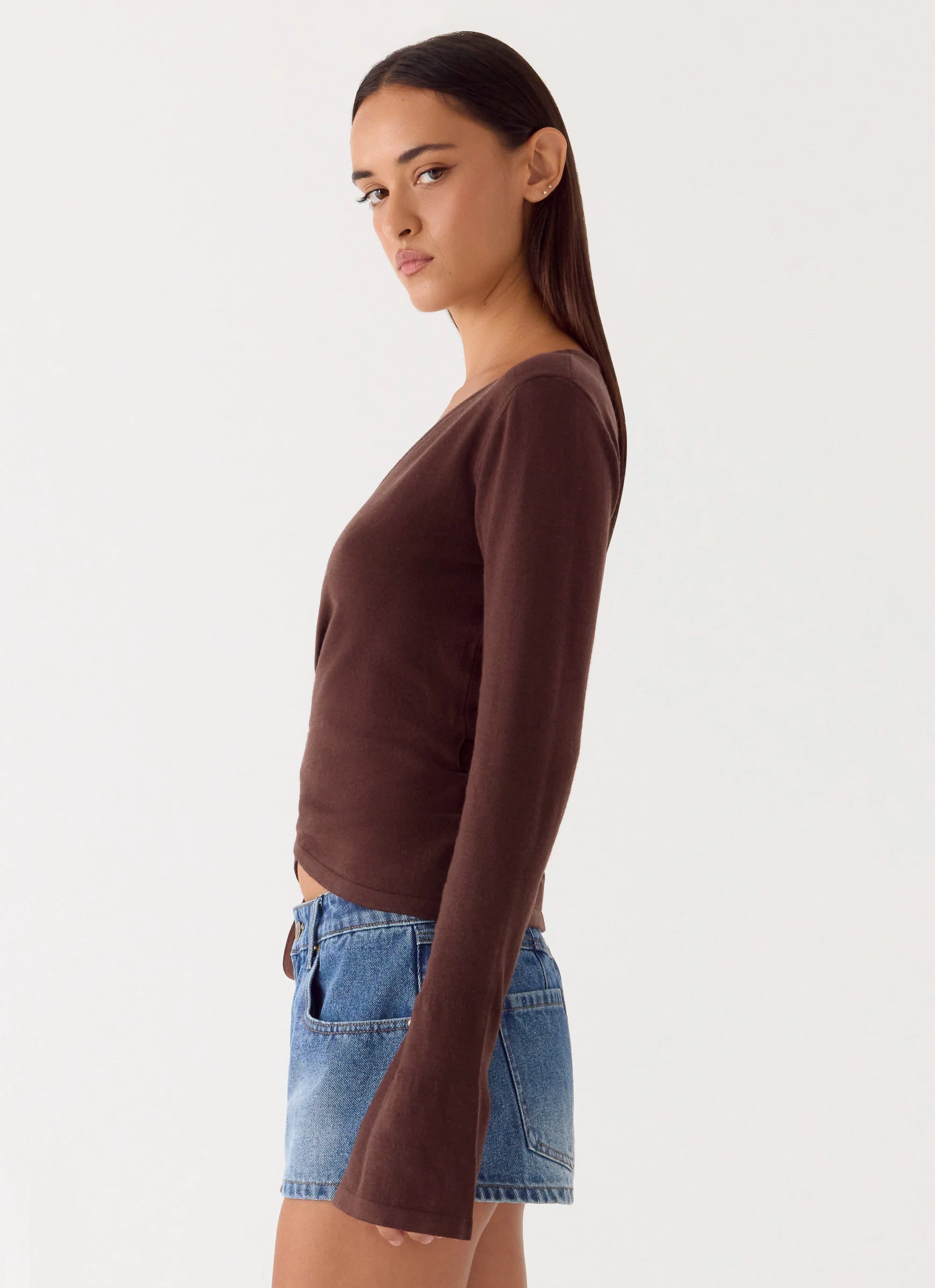 Halo Knit Top - Chocolate - Image 3