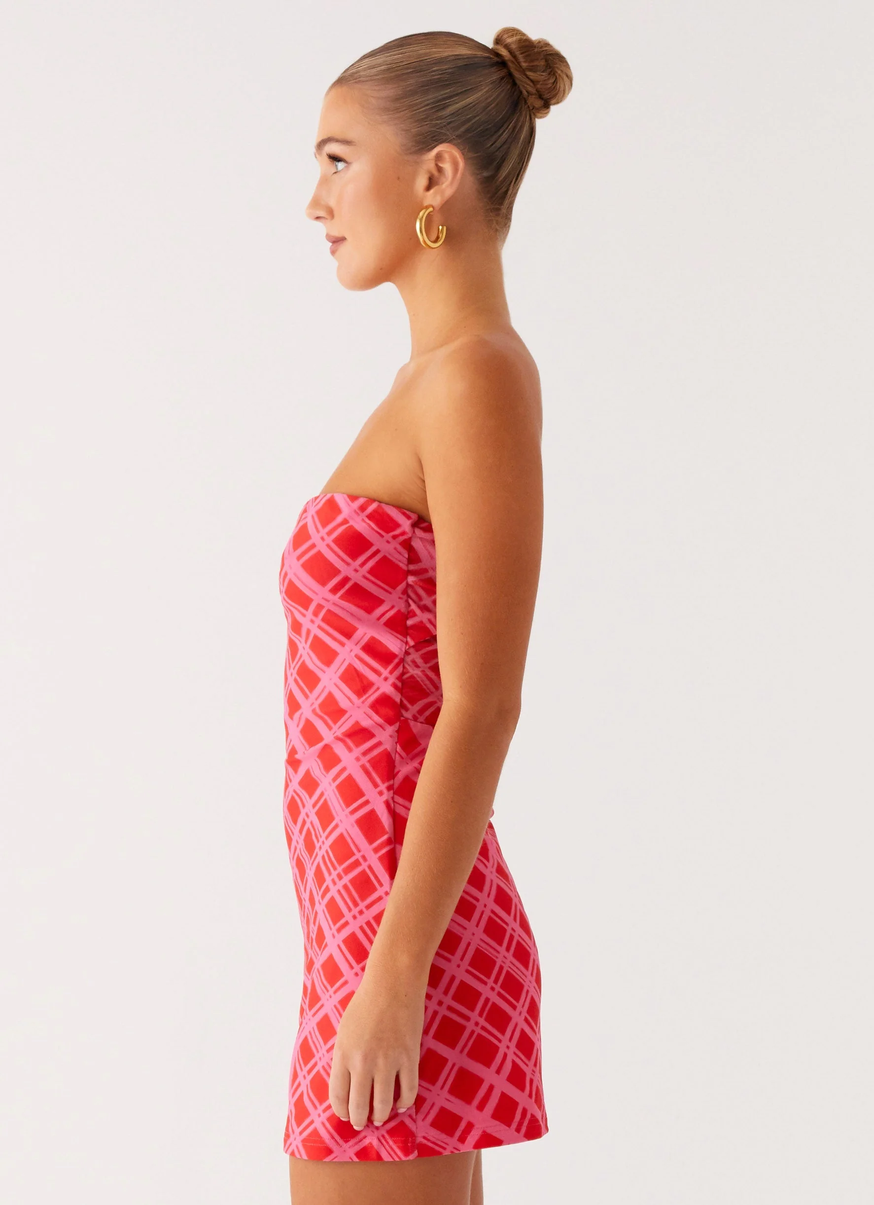 Hamilton Mini Dress - Pink Check - Image 2