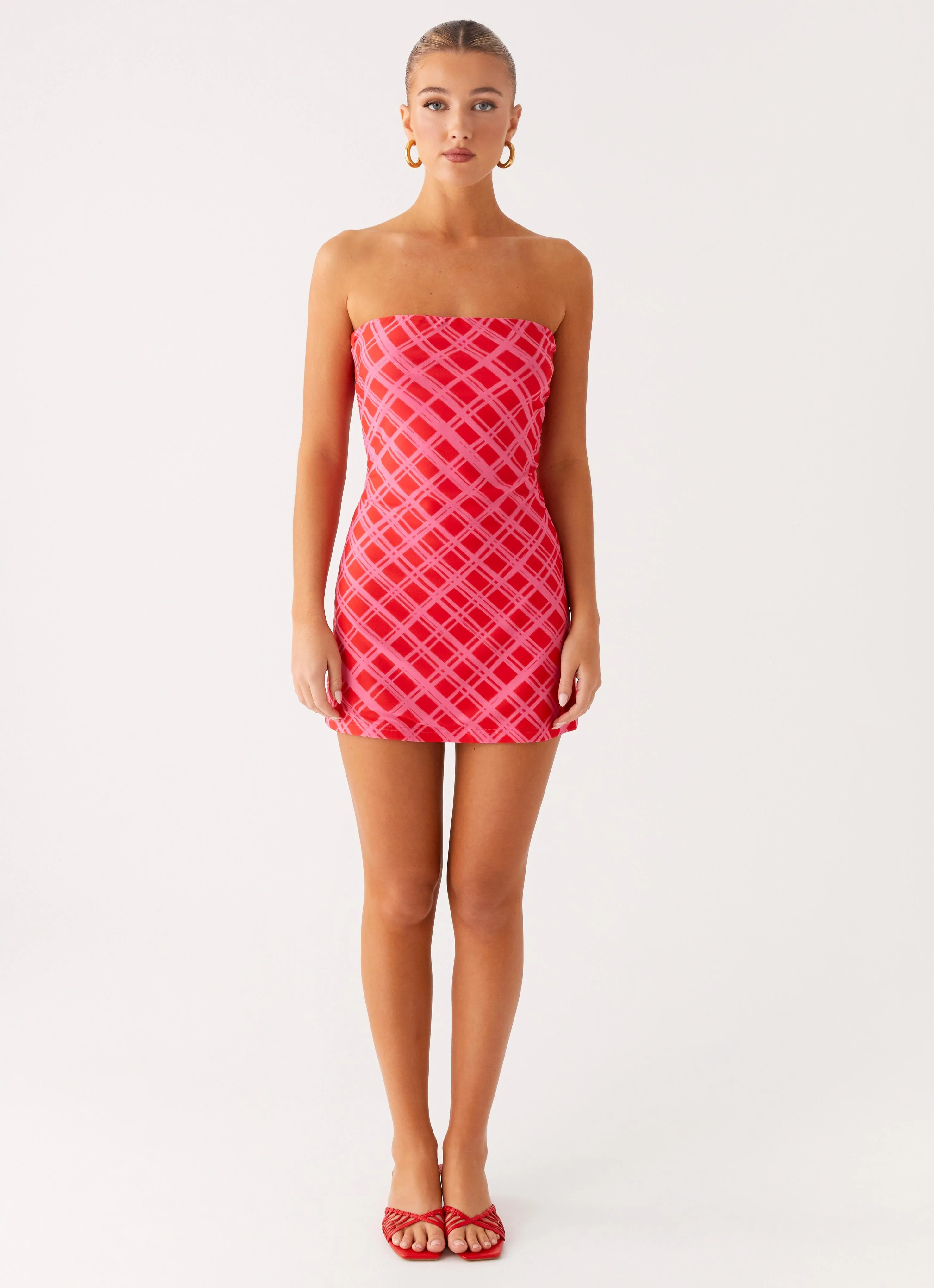 Hamilton Mini Dress - Pink Check - Image 4