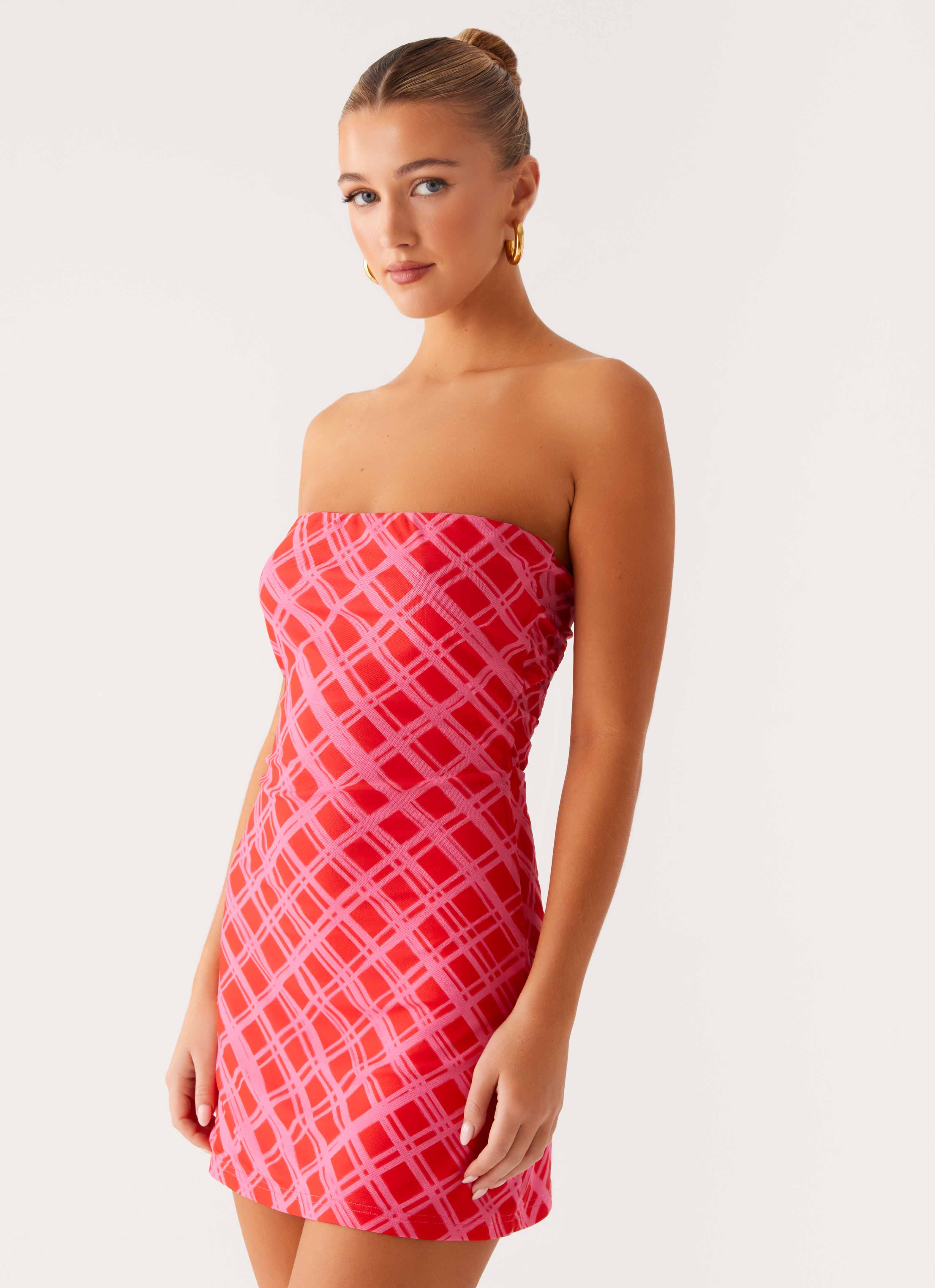 Hamilton Mini Dress - Pink Check - Image 6
