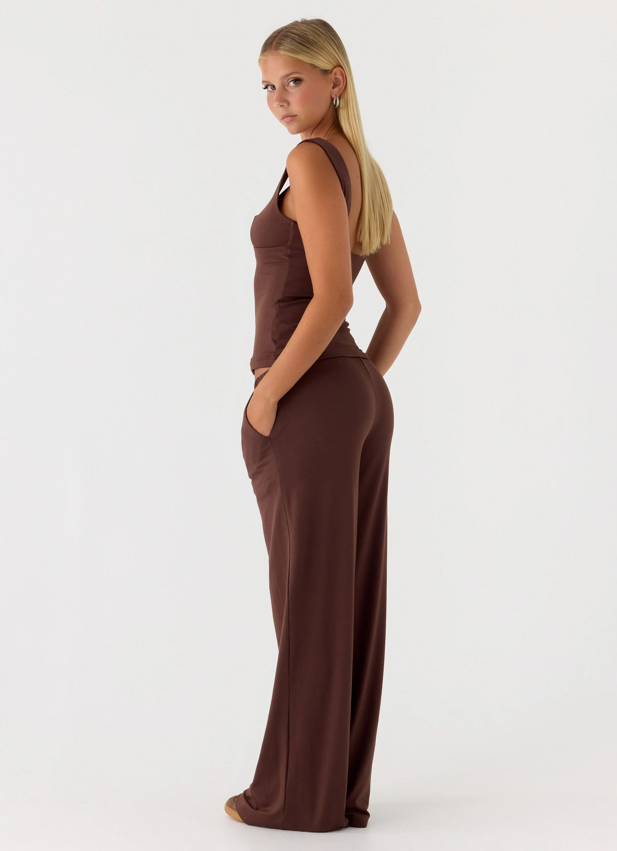 Hard To Tame Stretch Sweatpants - Chocolate - Image 6