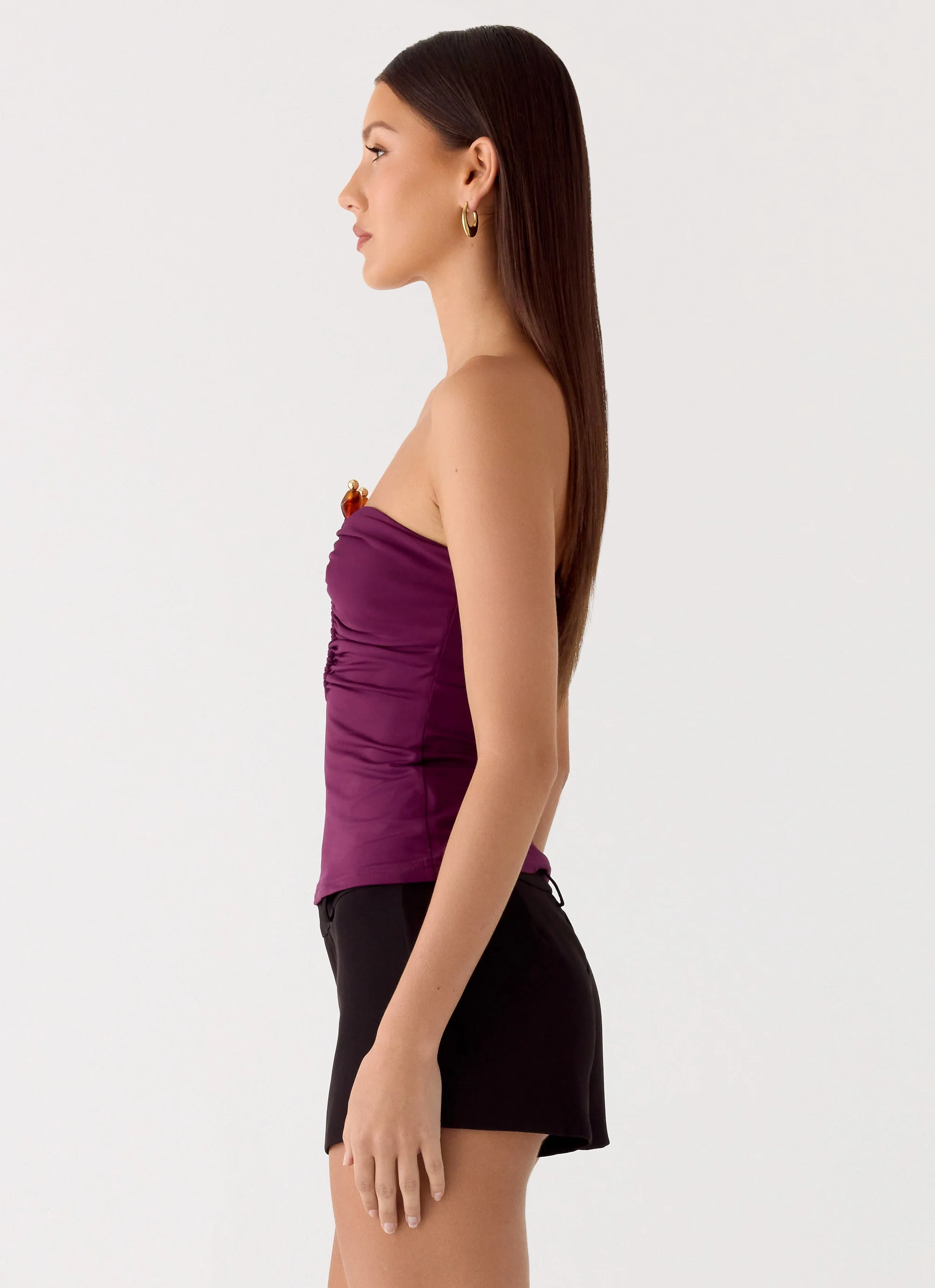 Hari Strapless Top - Plum - Image 3