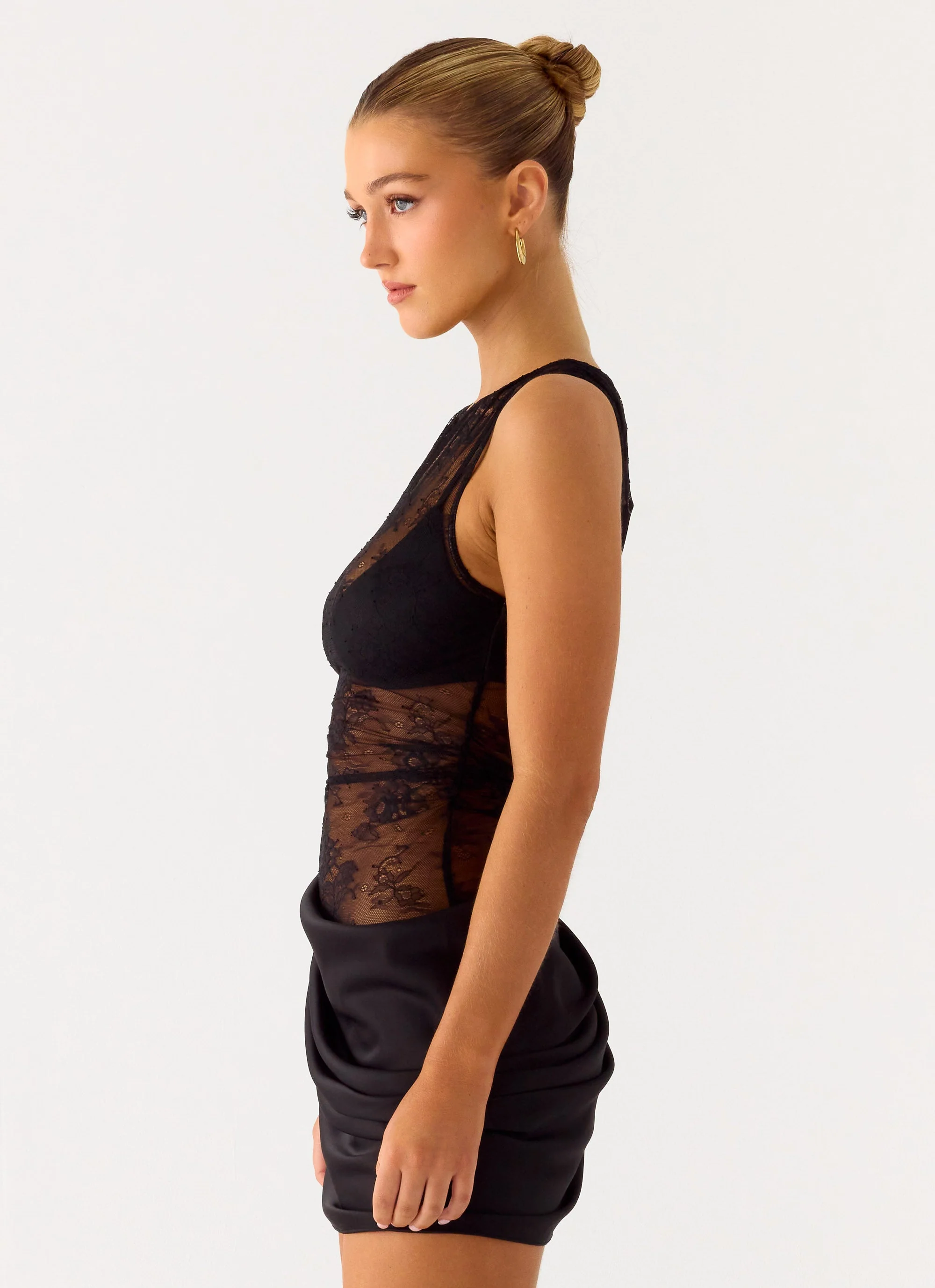 Harlem Lace Mini Dress - Black - Image 3