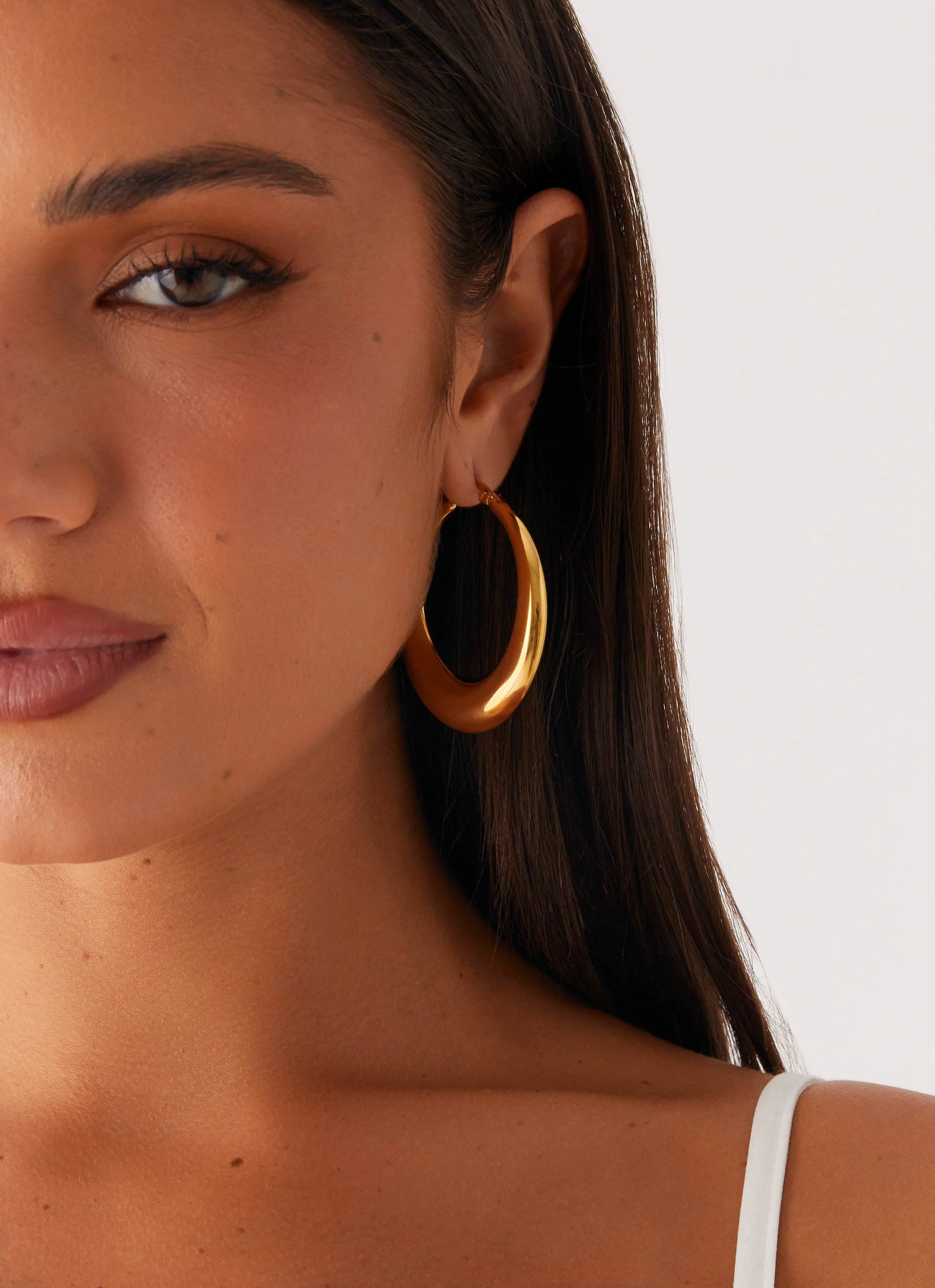 Harri Hoop Earrings - Gold - Image 2