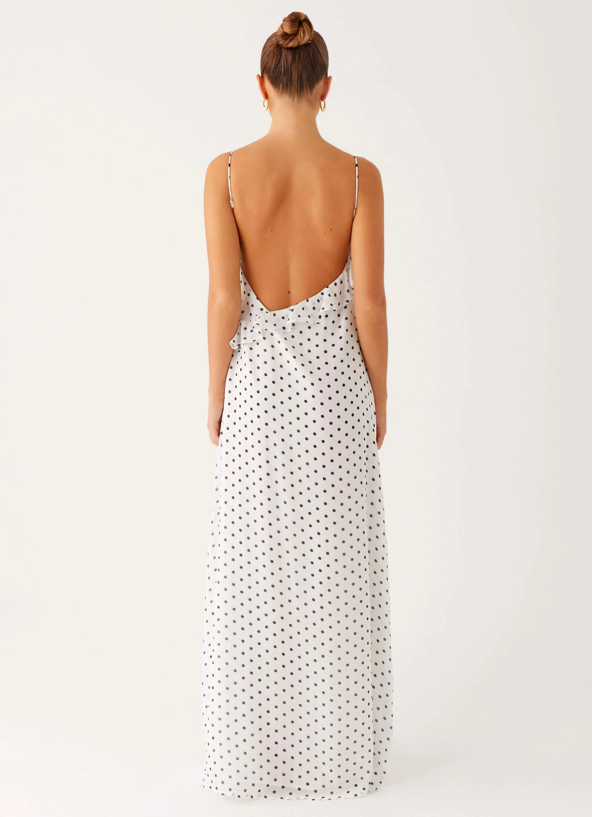 Harri Maxi Dress - White Polka Dot - Image 3