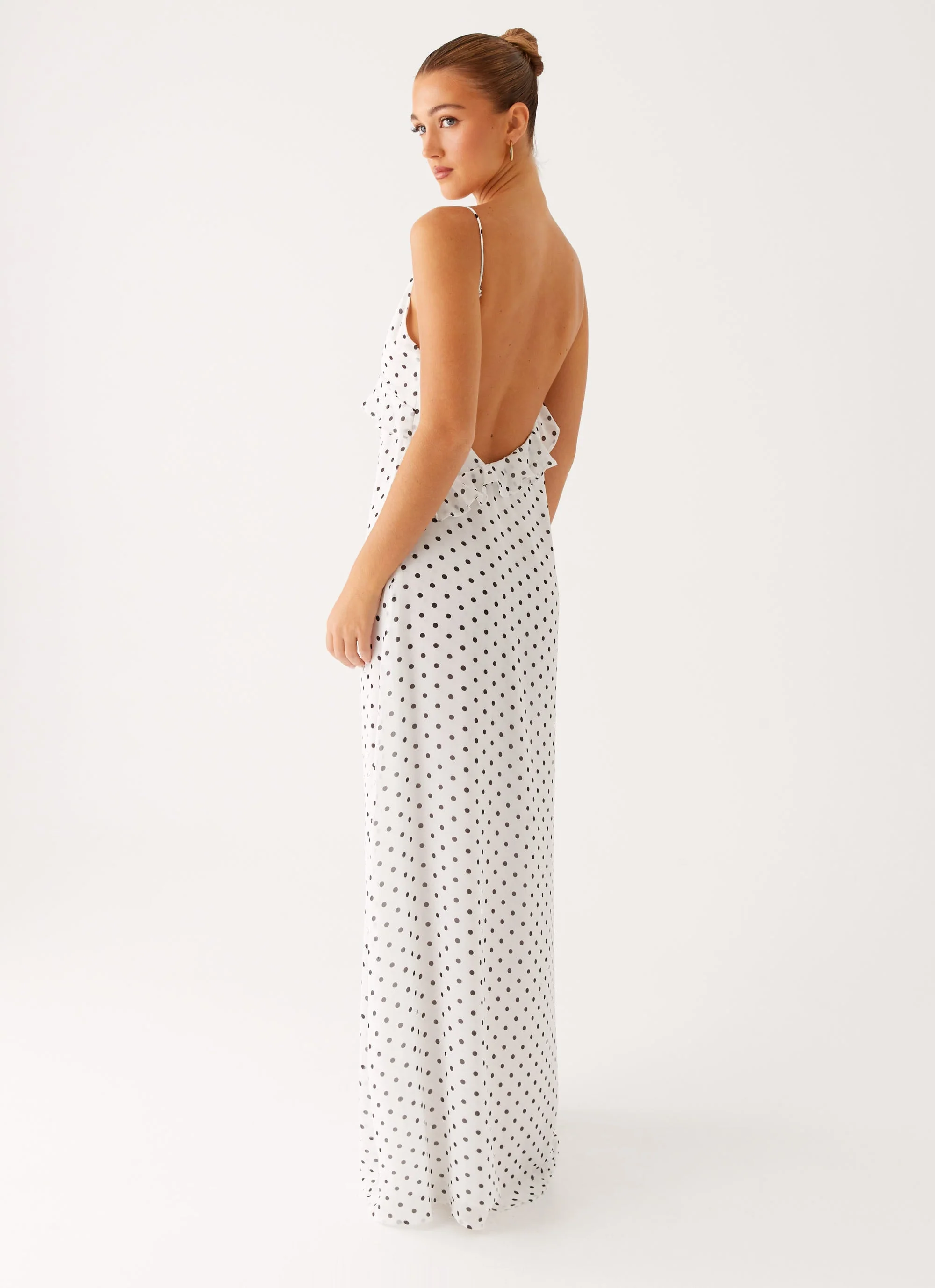 Harri Maxi Dress - White Polka Dot - Image 5