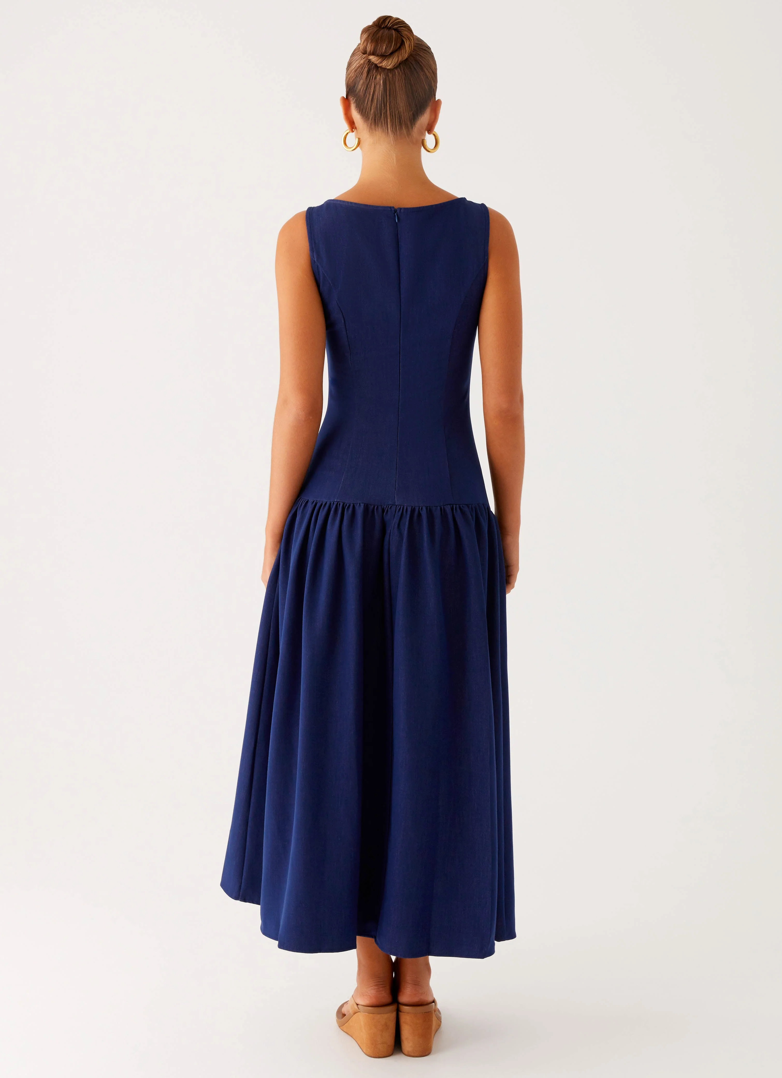 Hayes Denim Midi Dress - Indigo - Image 4