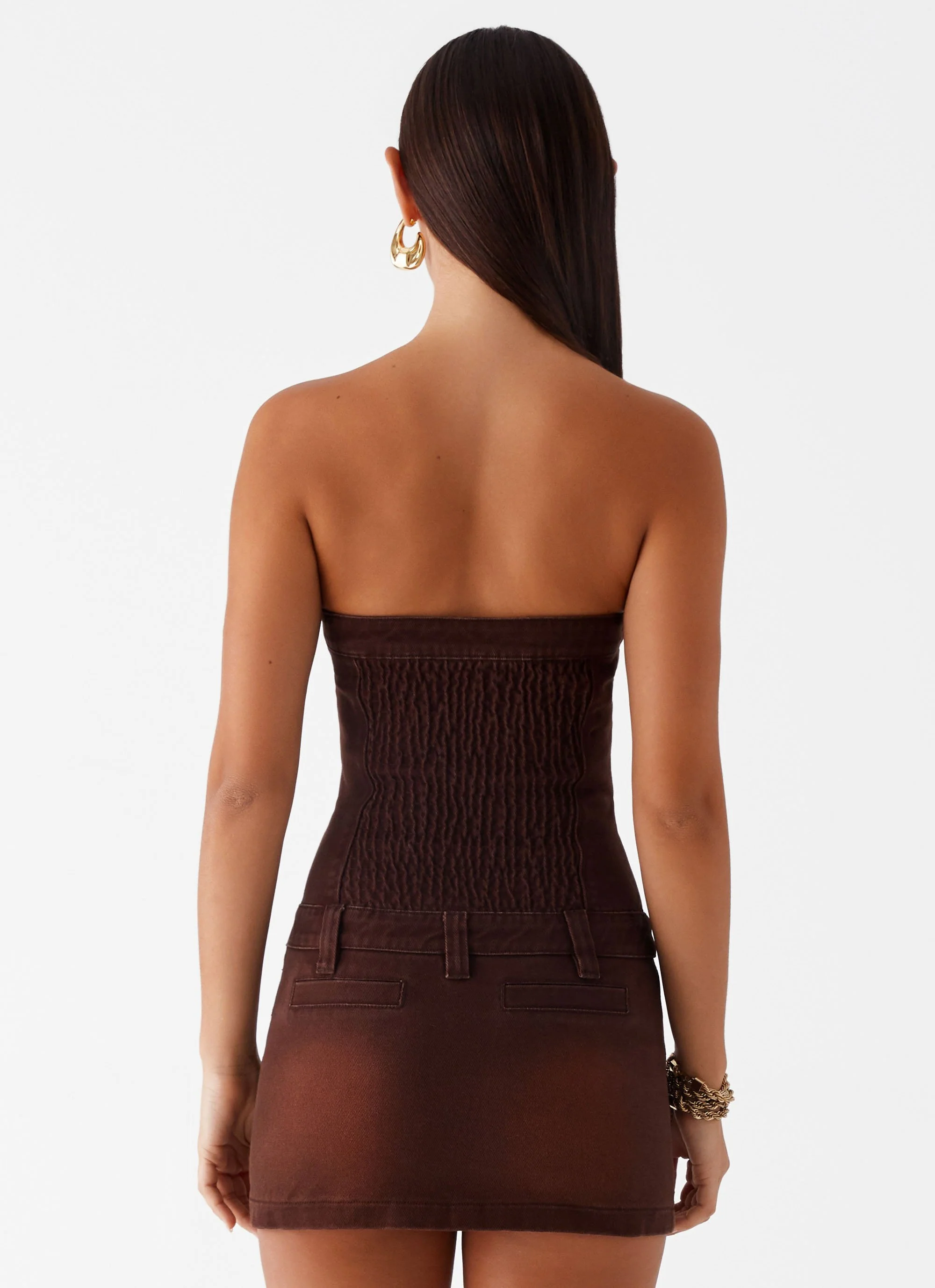 Heading South Mini Dress - Brown - Image 4
