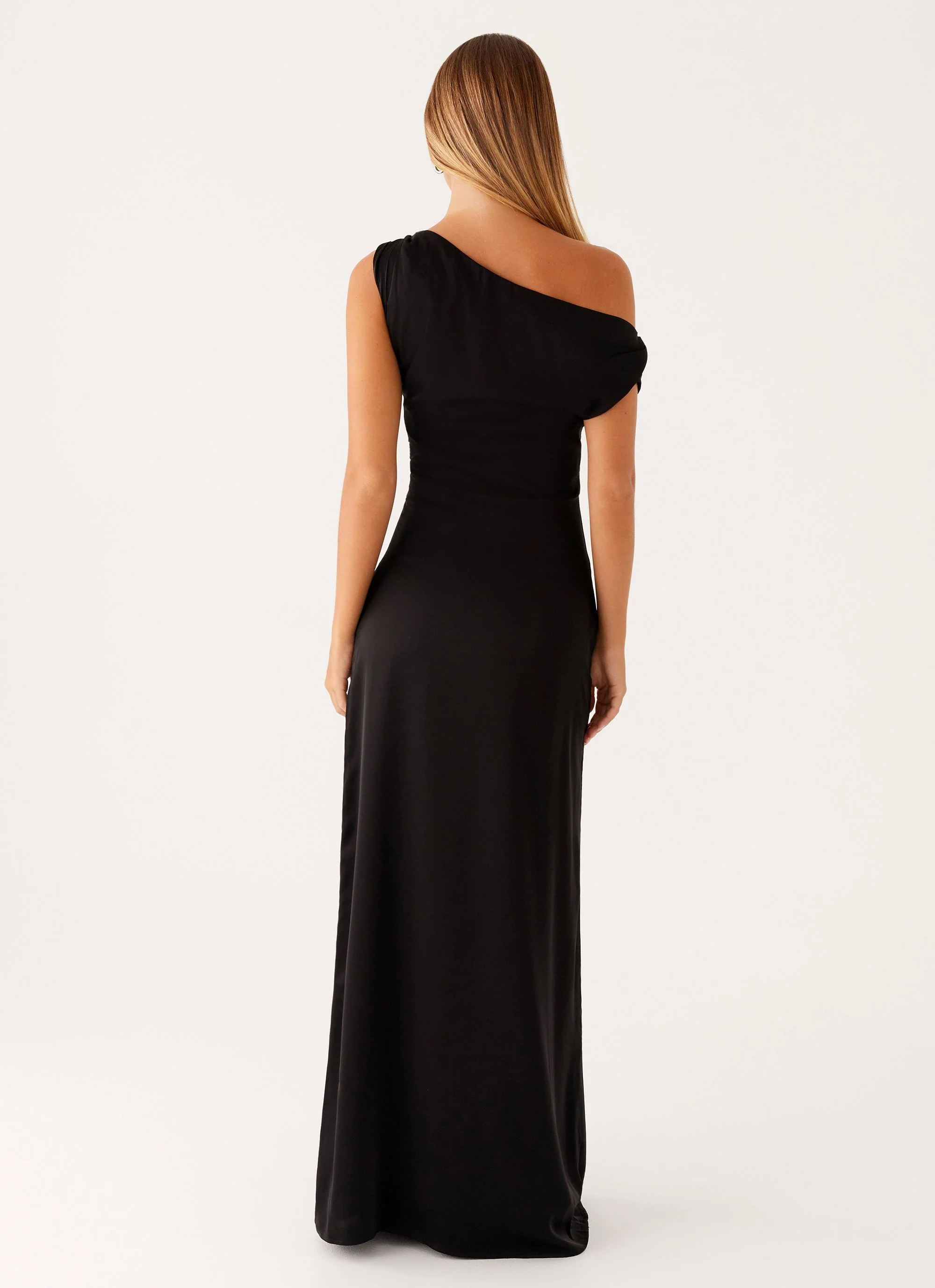 Heart Of Glass Satin Maxi Dress - Black - Image 4