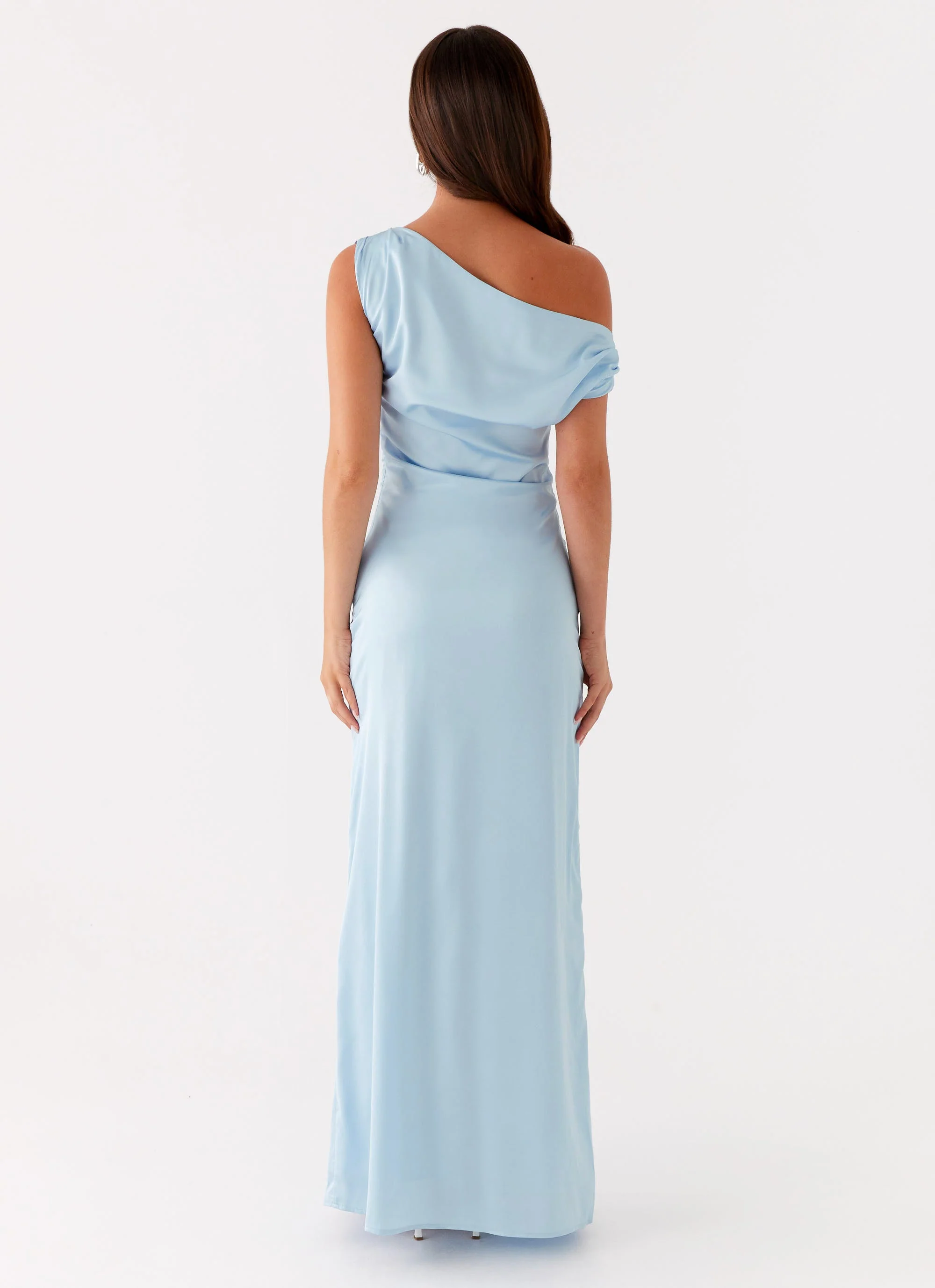 Heart Of Glass Satin Maxi Dress - Blue - Image 3