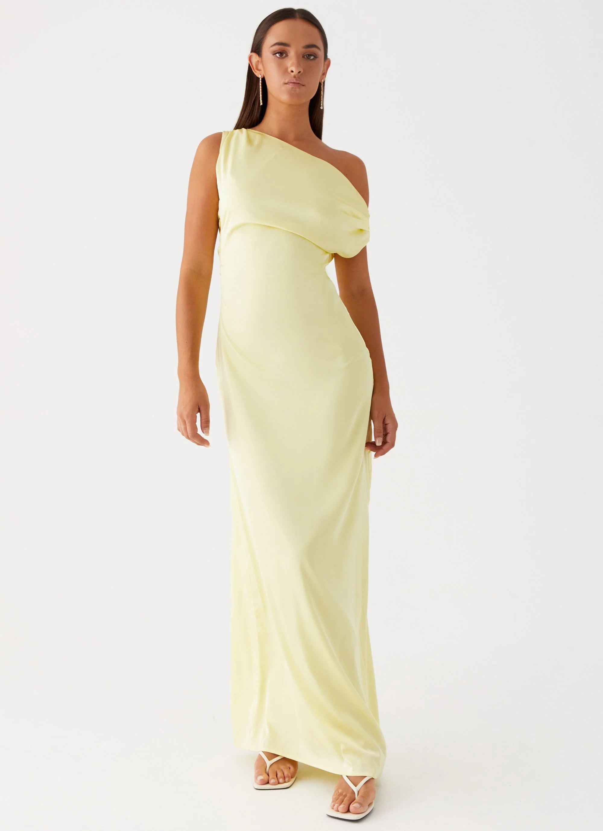 Heart Of Glass Satin Maxi Dress - Yellow - Image 6