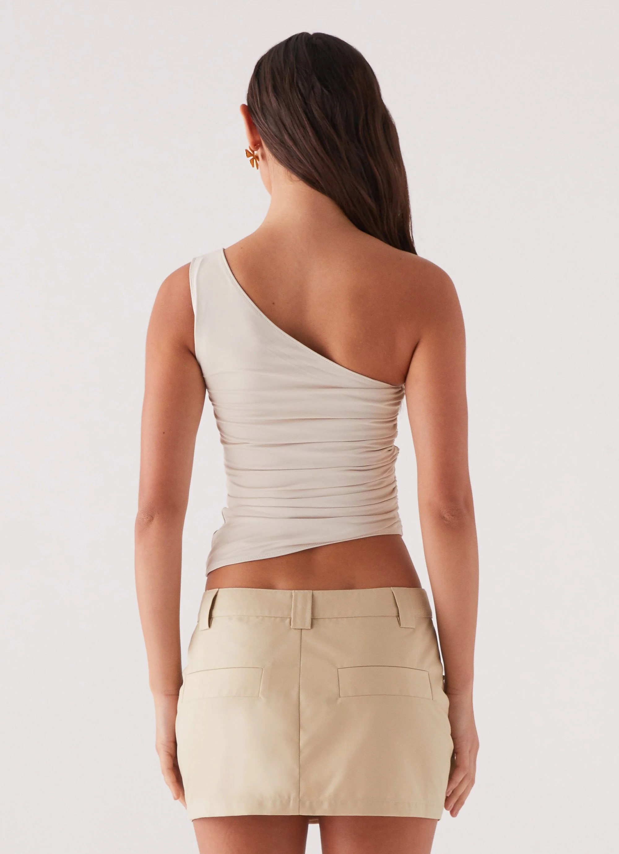 Heart To Heart Cargo Mini Skirt - Beige - Image 4