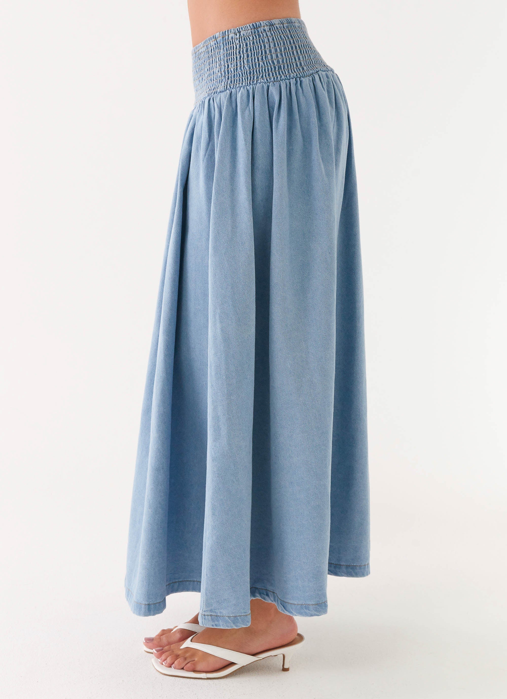Heater Midi Skirt - Washed Blue - Image 2