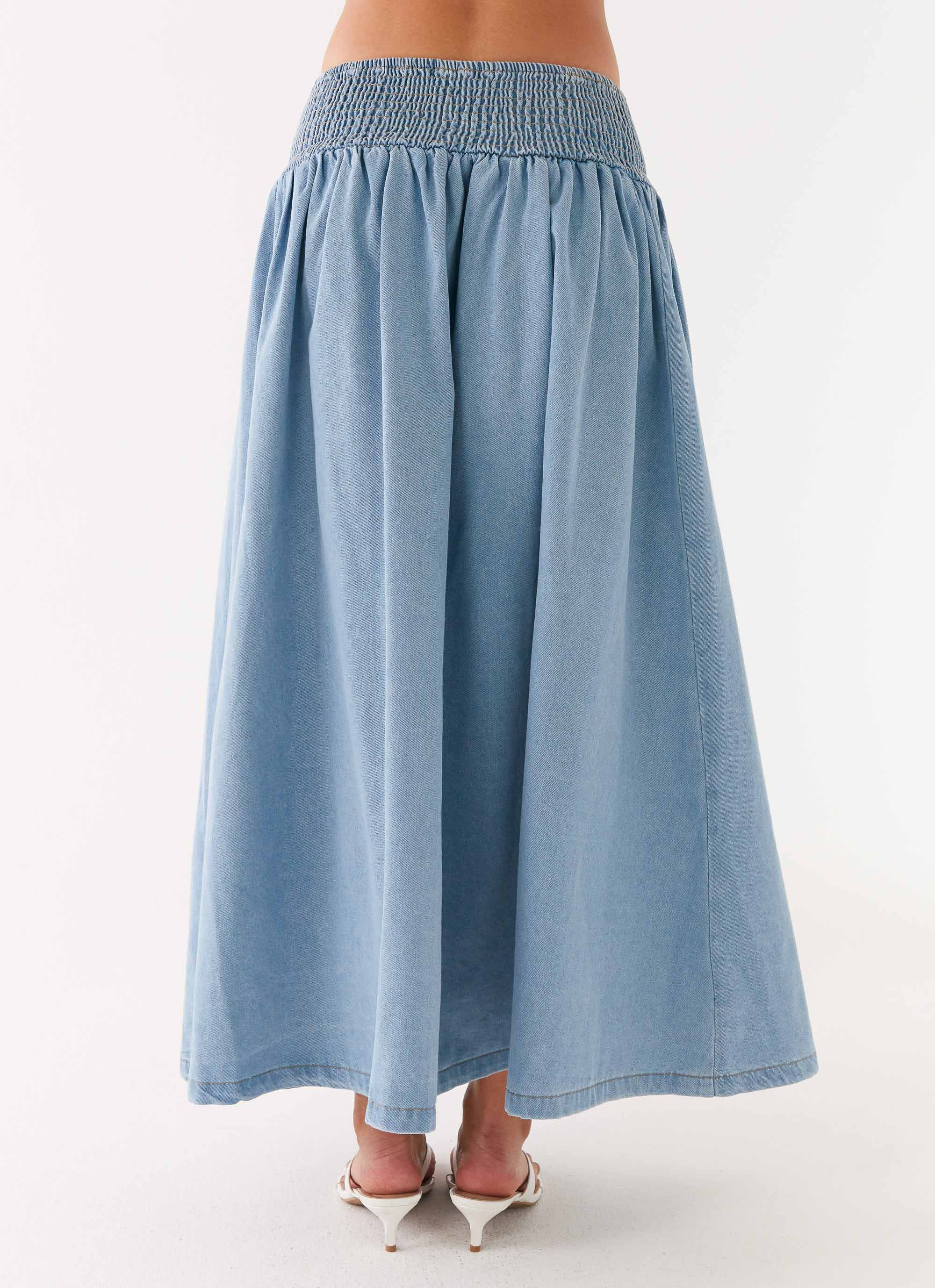 Heater Midi Skirt - Washed Blue - Image 3