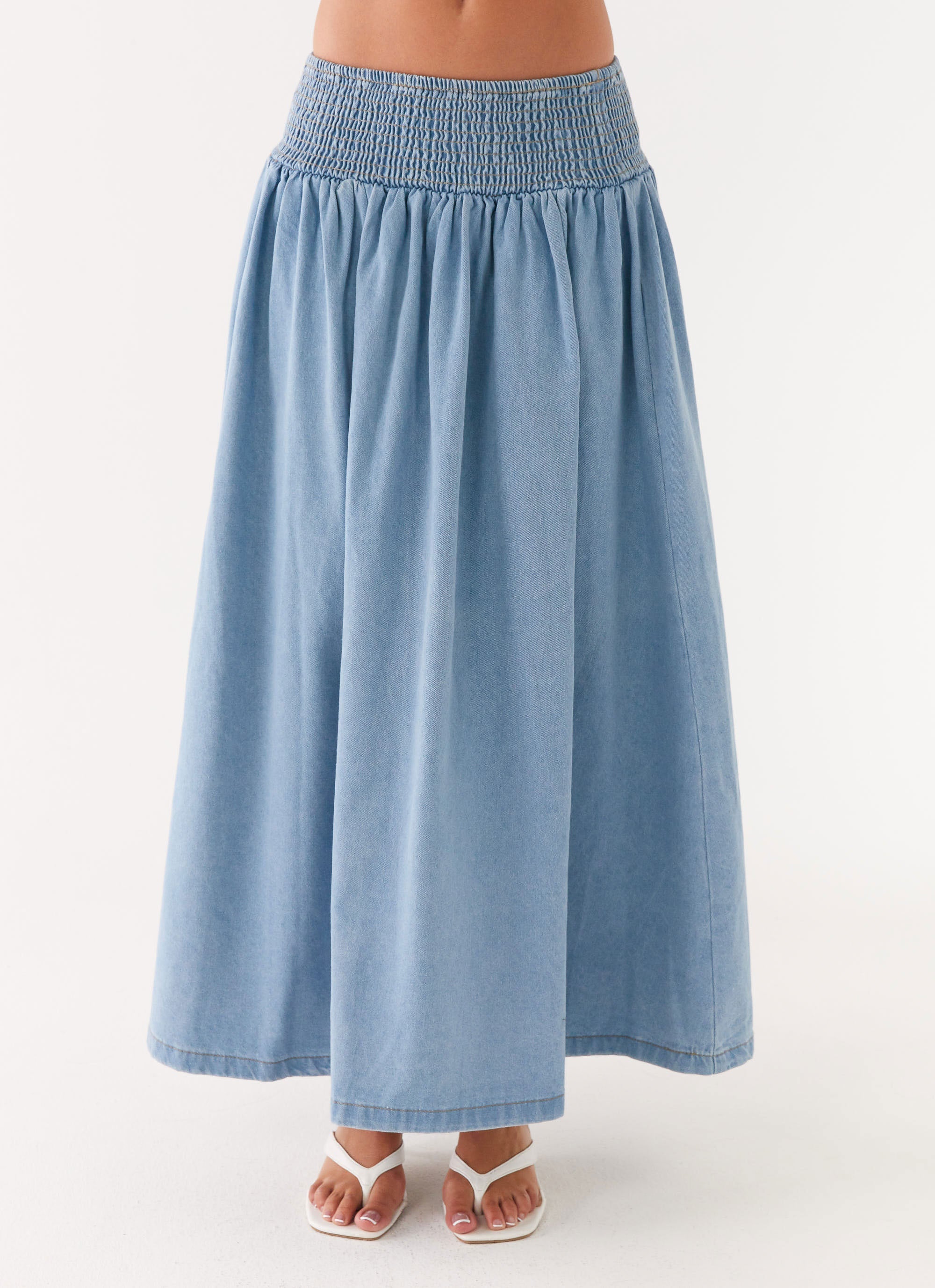 Heater Midi Skirt - Washed Blue - Image 4