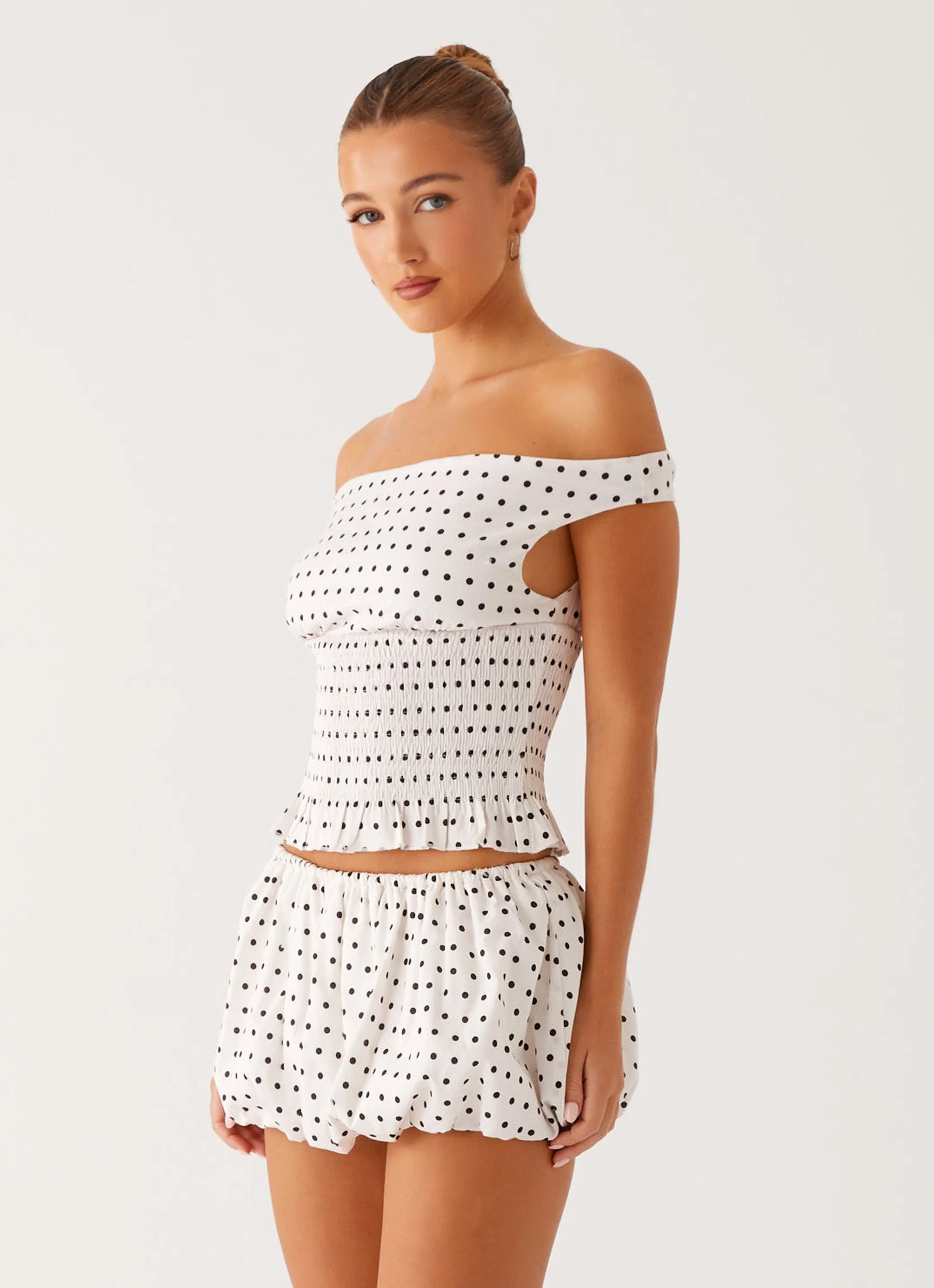 Heather Mini Skort - White Black Polka Dot - Image 5