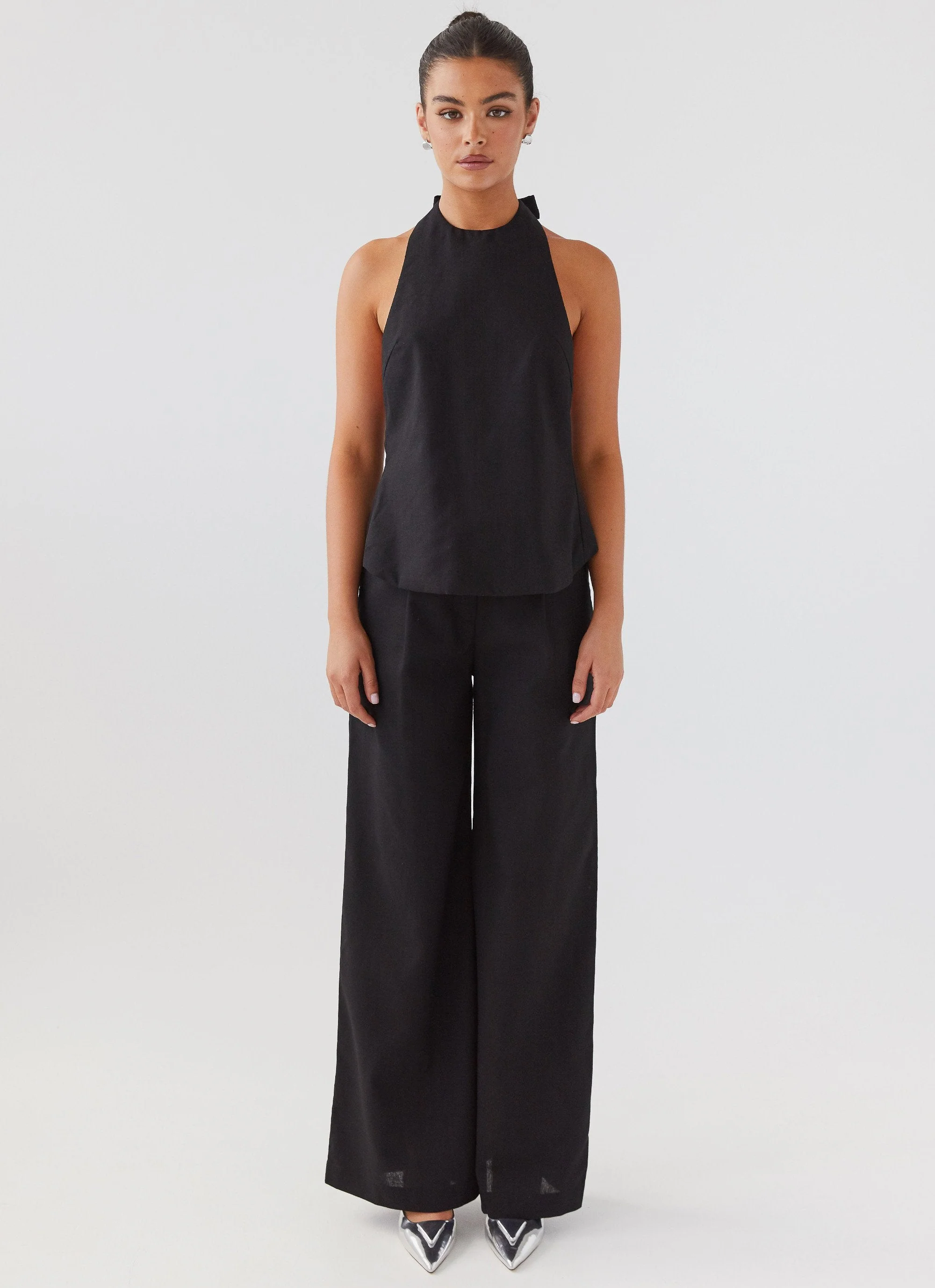 Heatwave Linen Apron Top - Black - Image 3