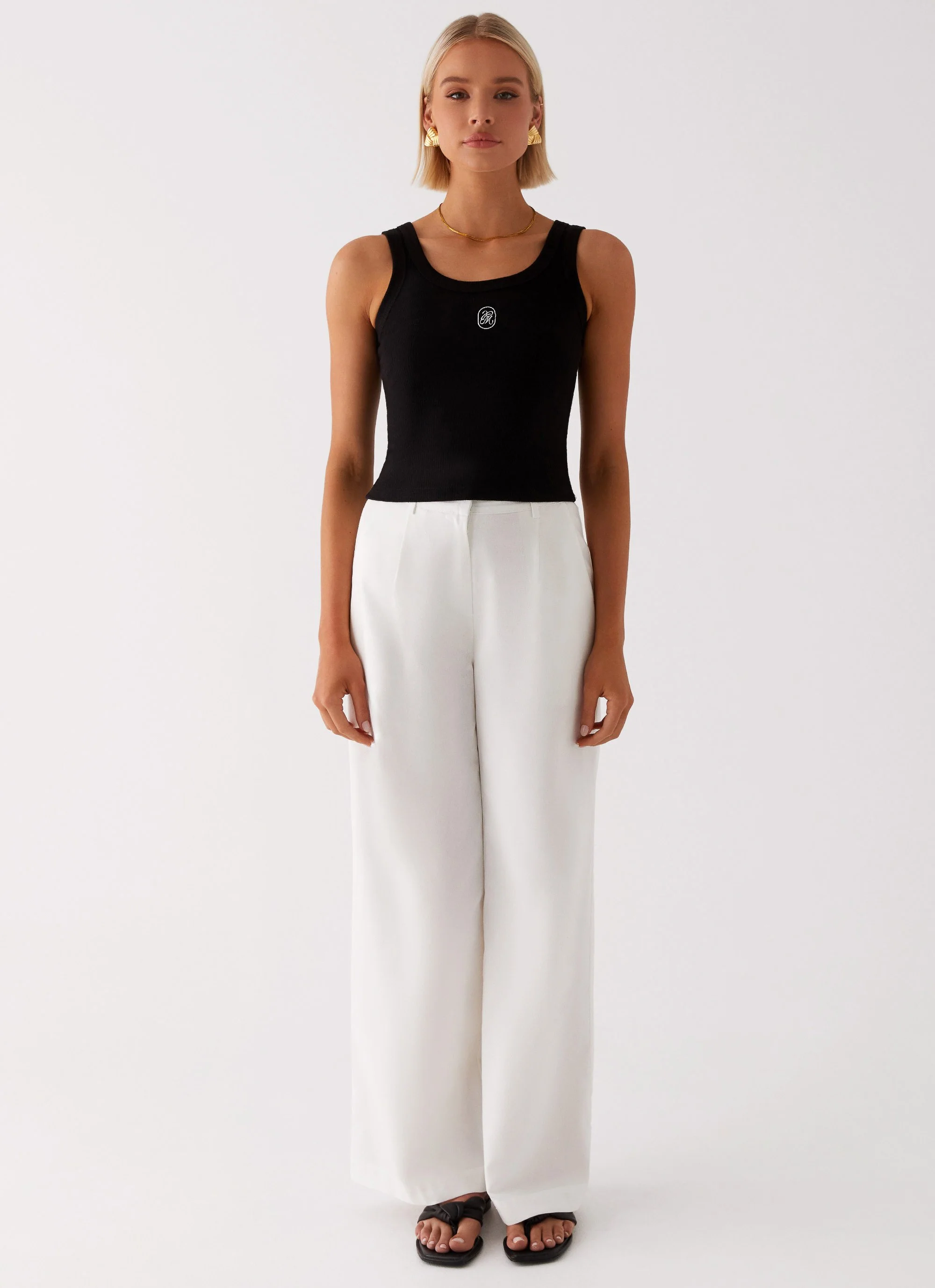 Heatwave Linen Wide Leg Pants - White - Image 2