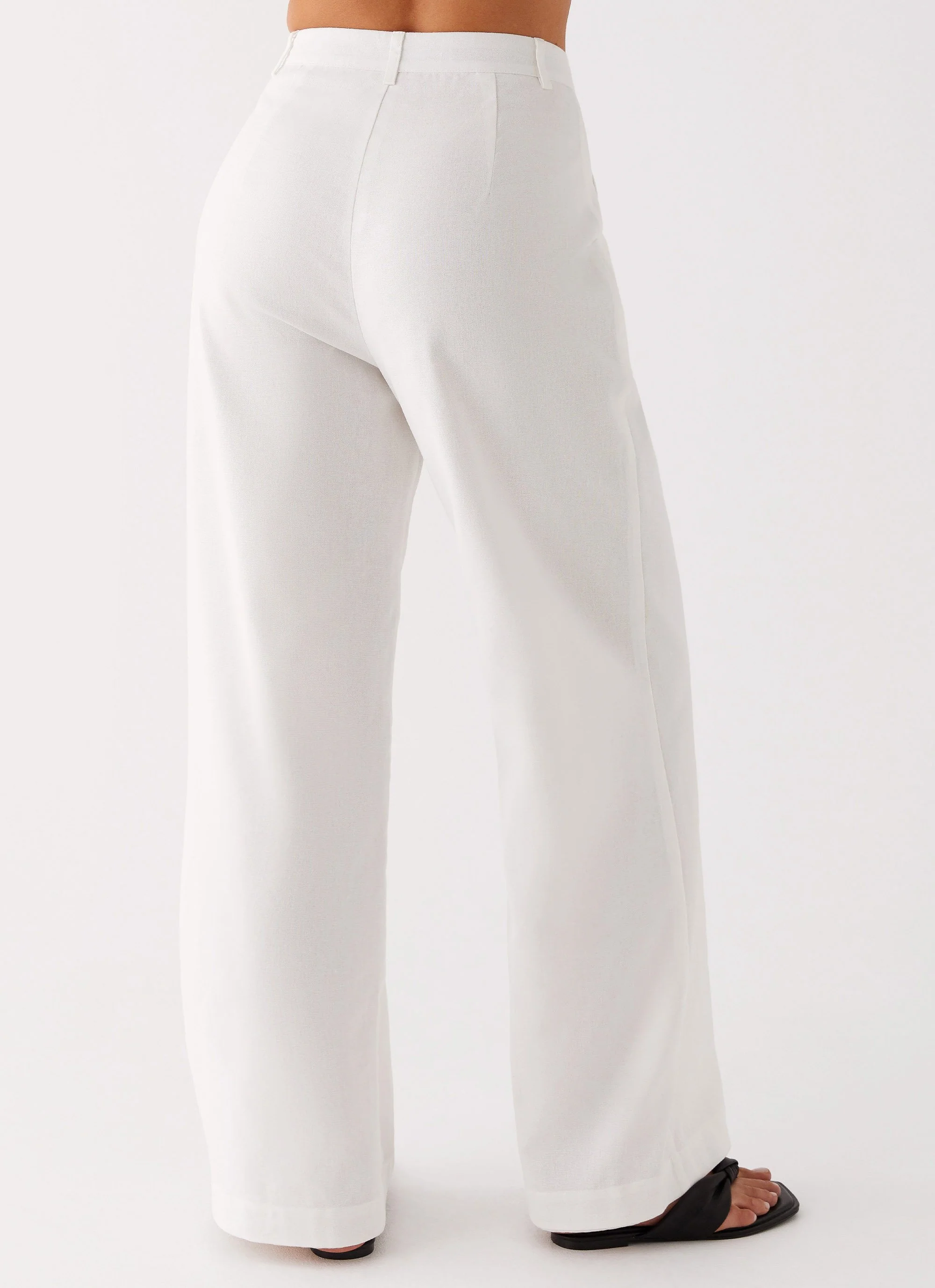 Heatwave Linen Wide Leg Pants - White - Image 4