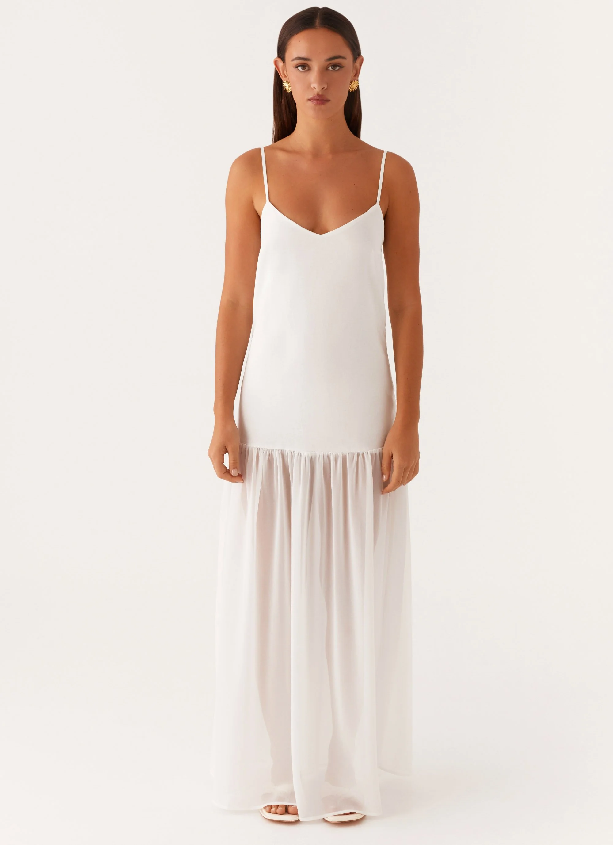 Heavenly Linen Maxi Dress - White - Image 3