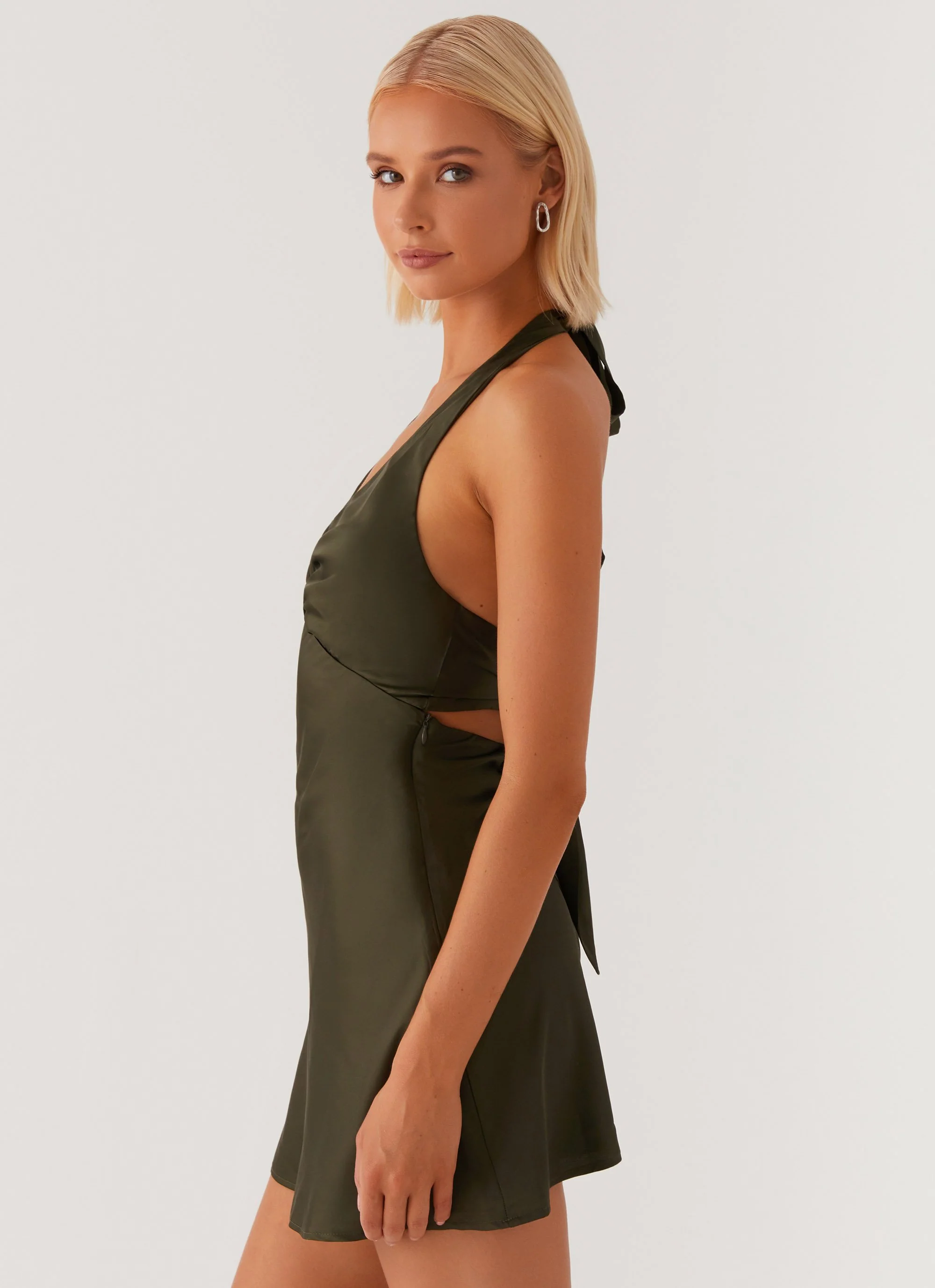 Heavy Hearted Mini Dress - Khaki - Image 3