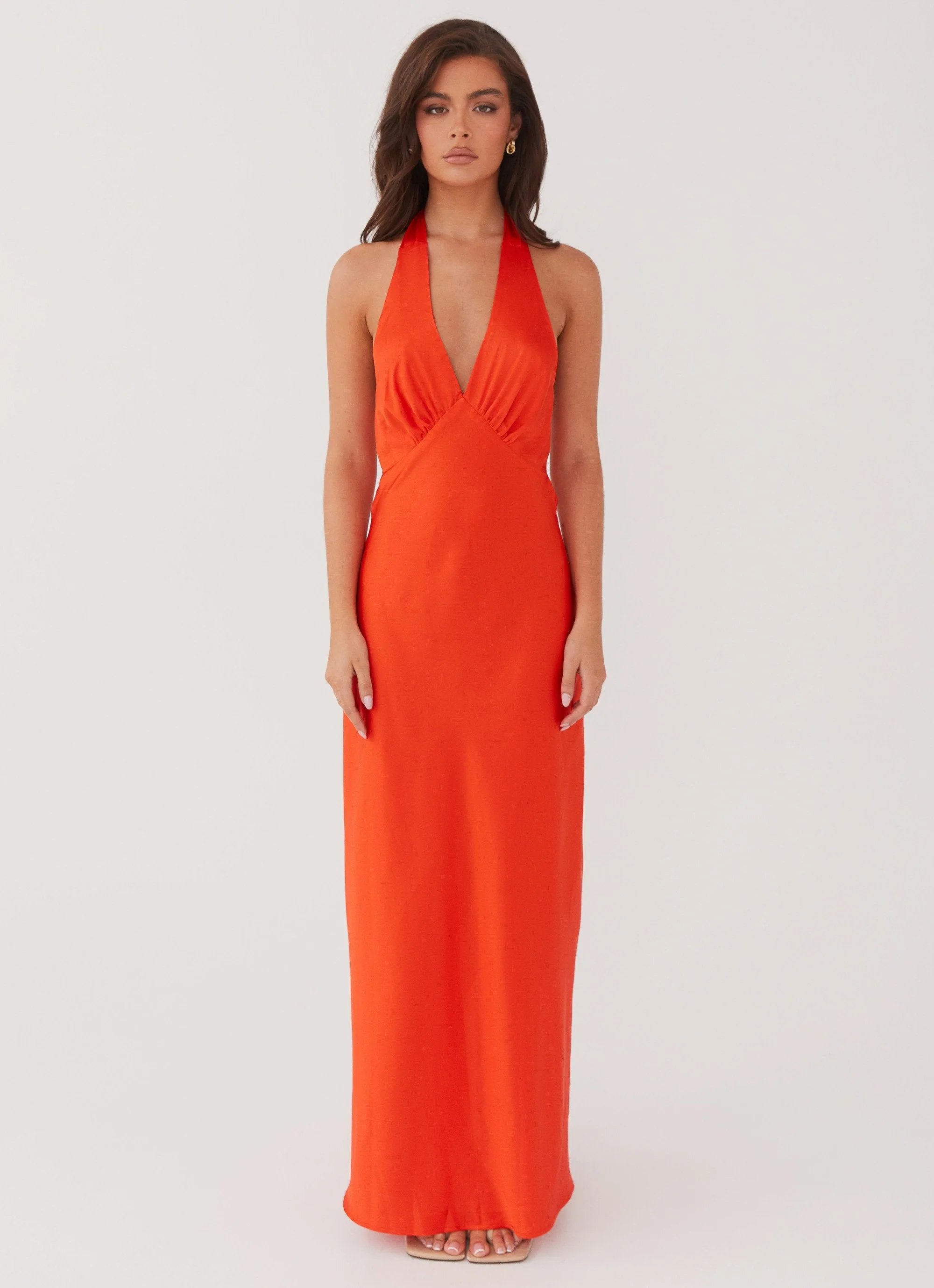 Heavy Hearted Satin Maxi Dress - Sunset - Image 2