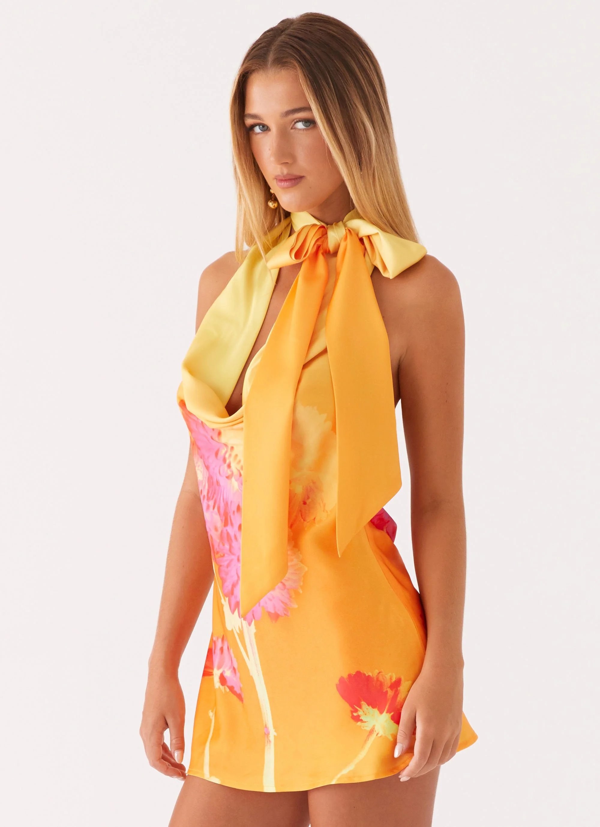 Heidi Mini Dress - Orange Floral - Image 4
