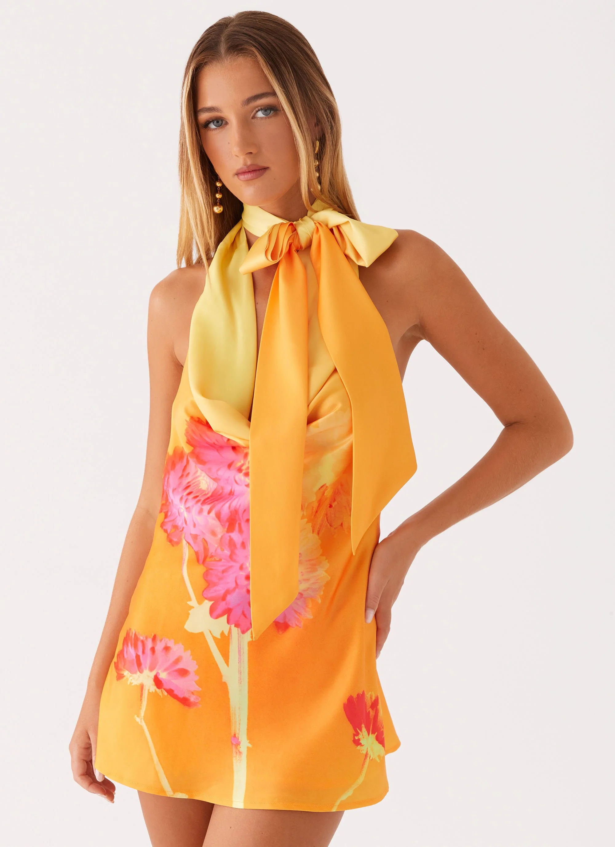 Heidi Mini Dress - Orange Floral - Image 6
