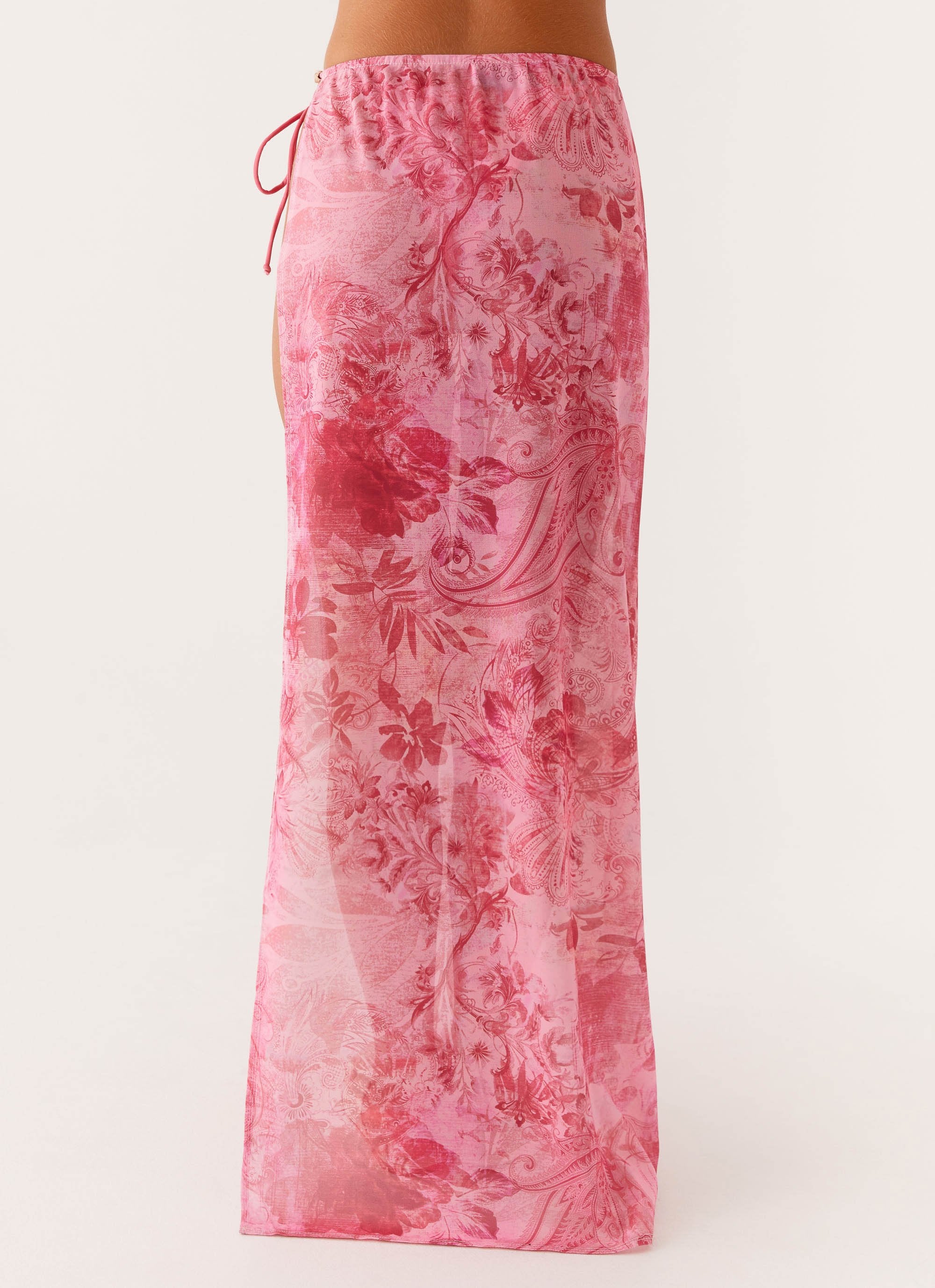 Here For It Beaded Maxi Skirt - Pink Print - Image 4
