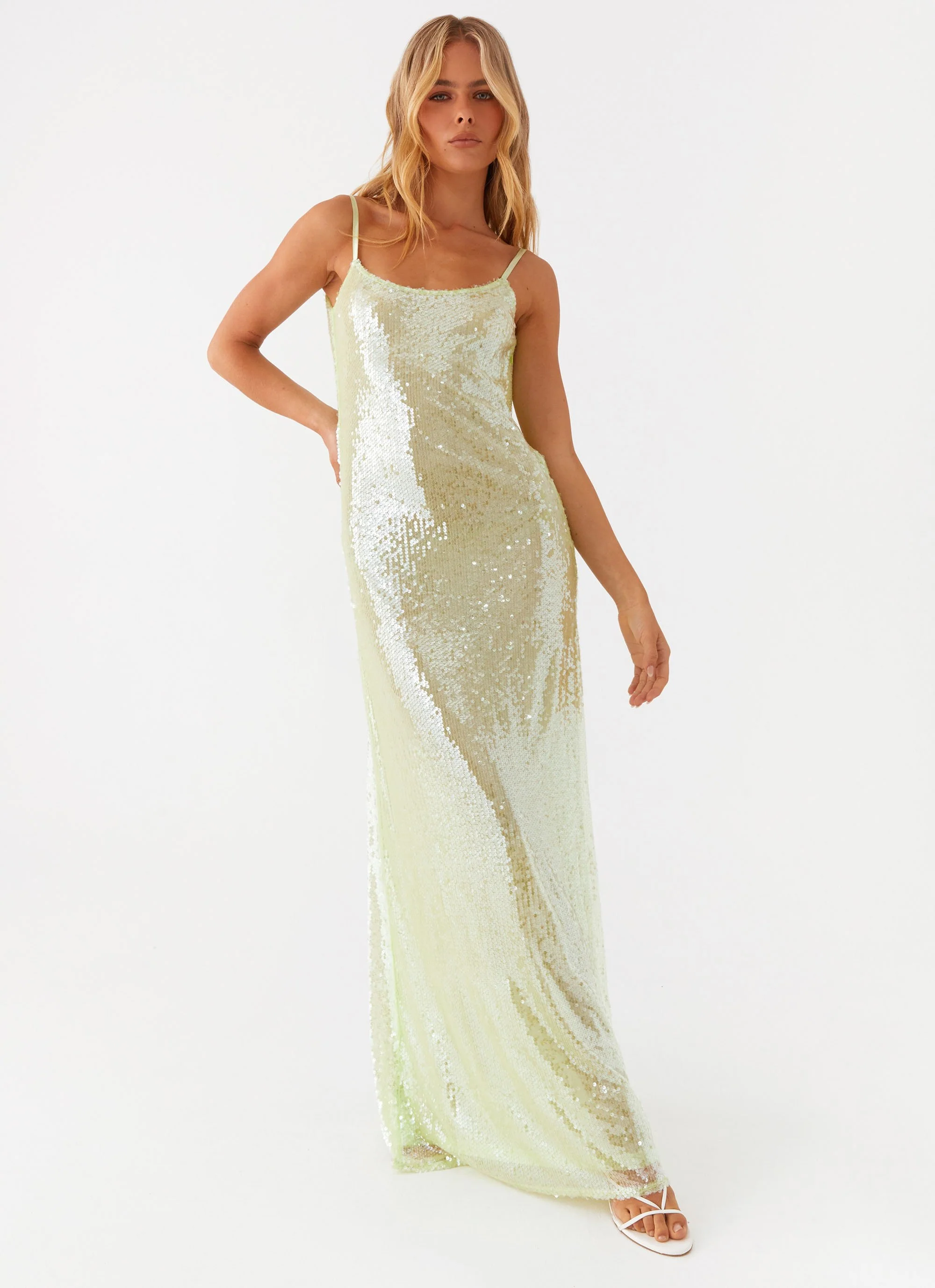 Higher Level Sequin Maxi Dress - Mint - Image 2