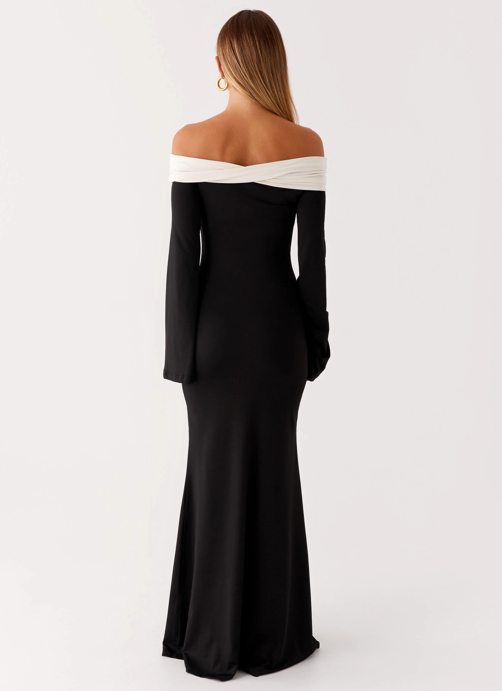 Hits Different Long Sleeve Maxi Dress - Black - Image 4