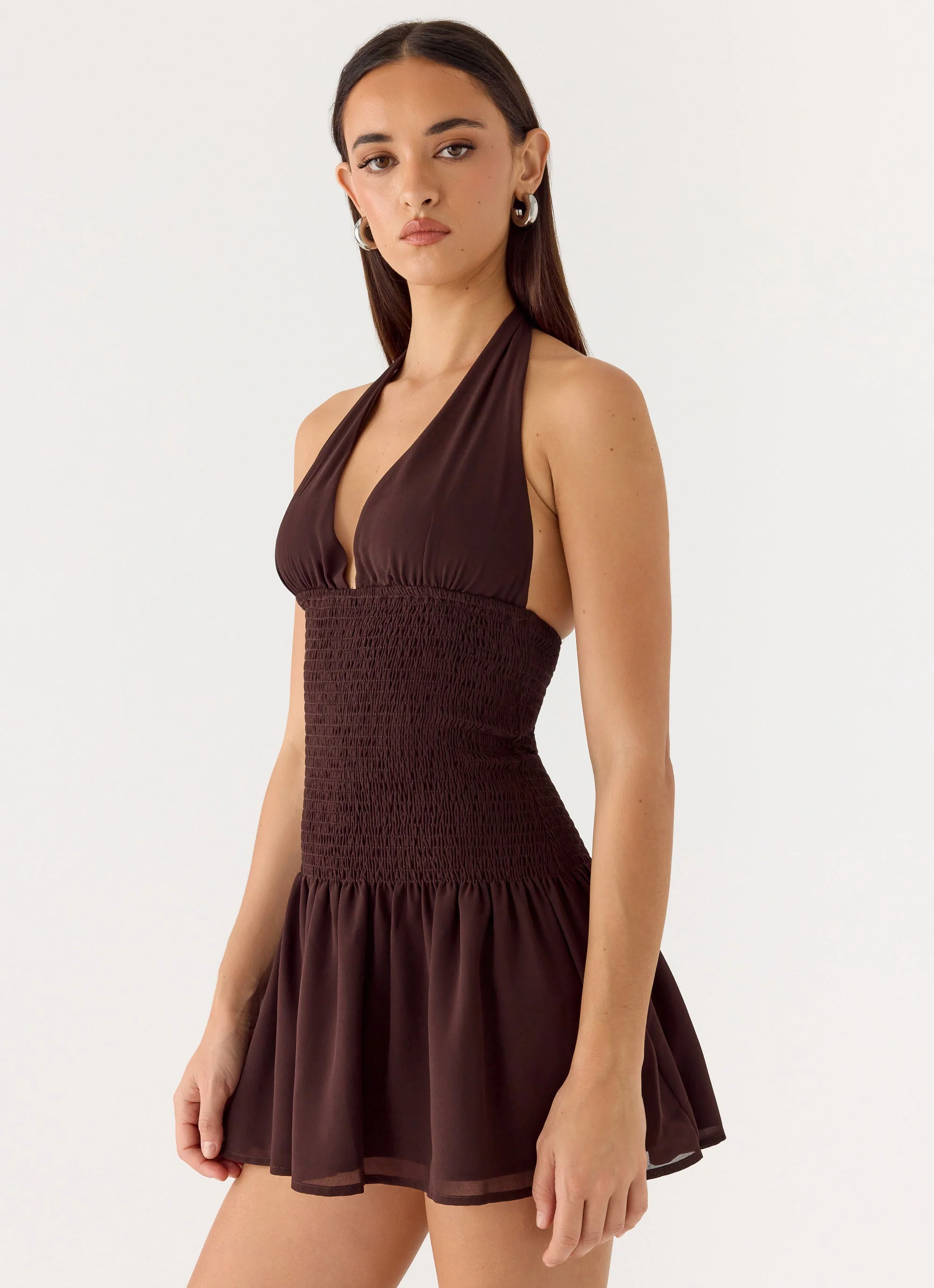 Holden Mini Dress - Chocolate - Image 5