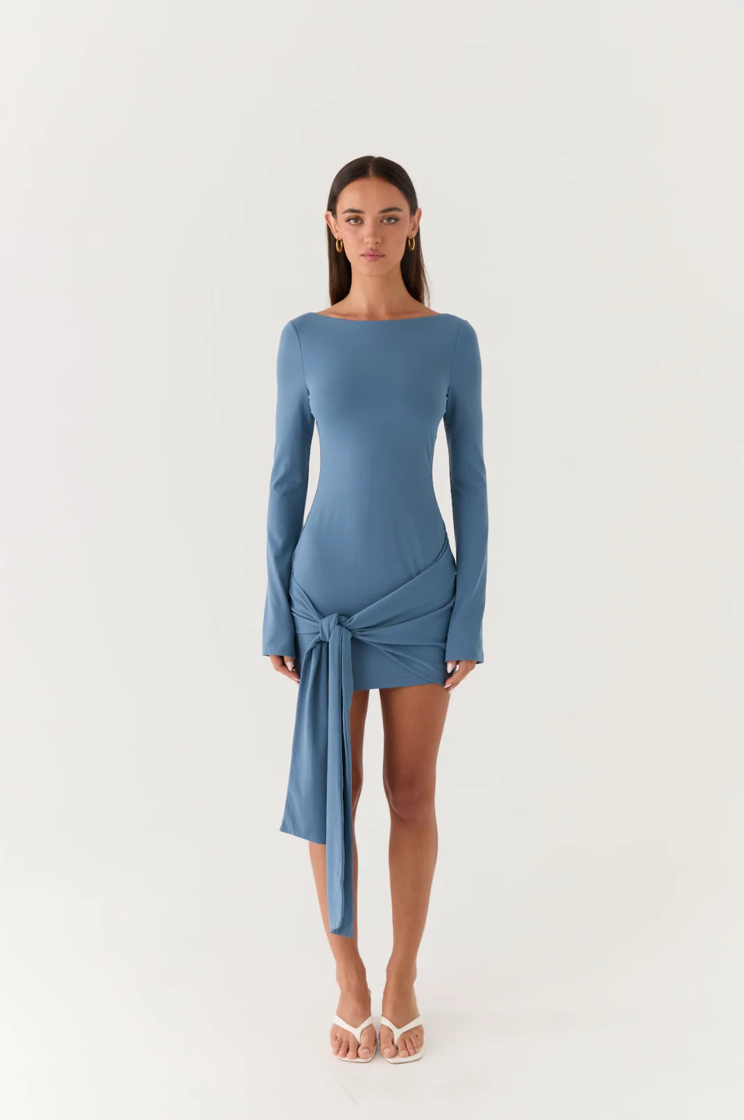 Holiday Scene Mini Dress - Coastal Blue - Image 7