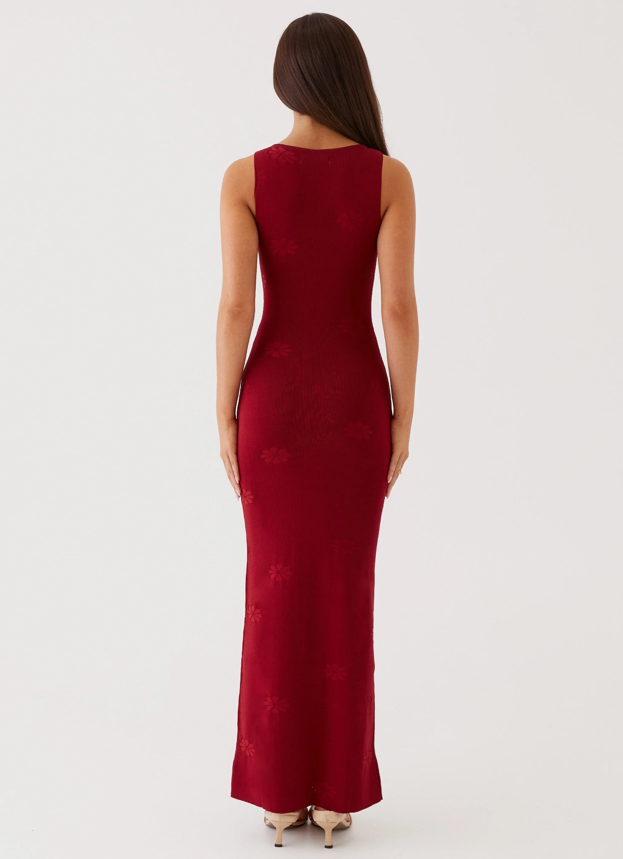 Holly Knit Maxi Dress - Red - Image 4