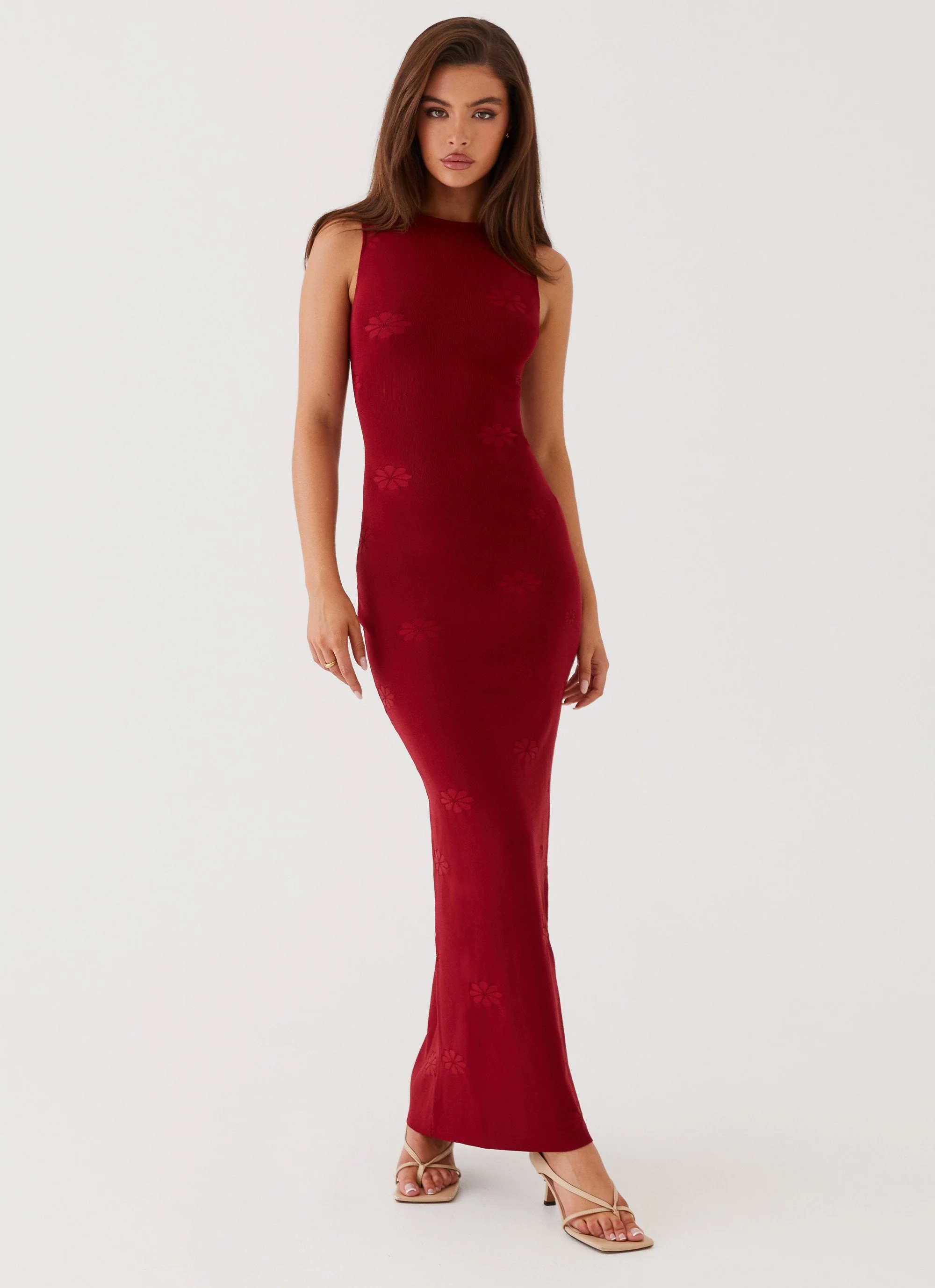Holly Knit Maxi Dress - Red - Image 5