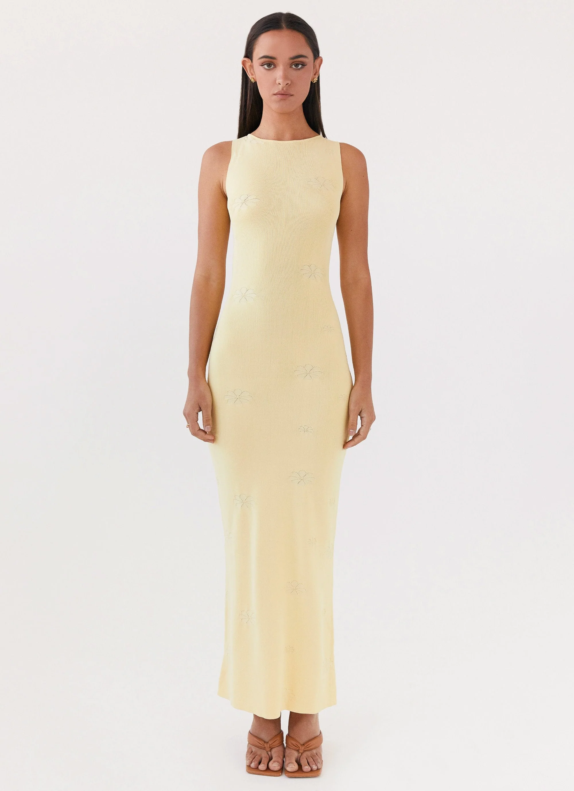 Holly Knit Maxi Dress - Yellow - Image 2