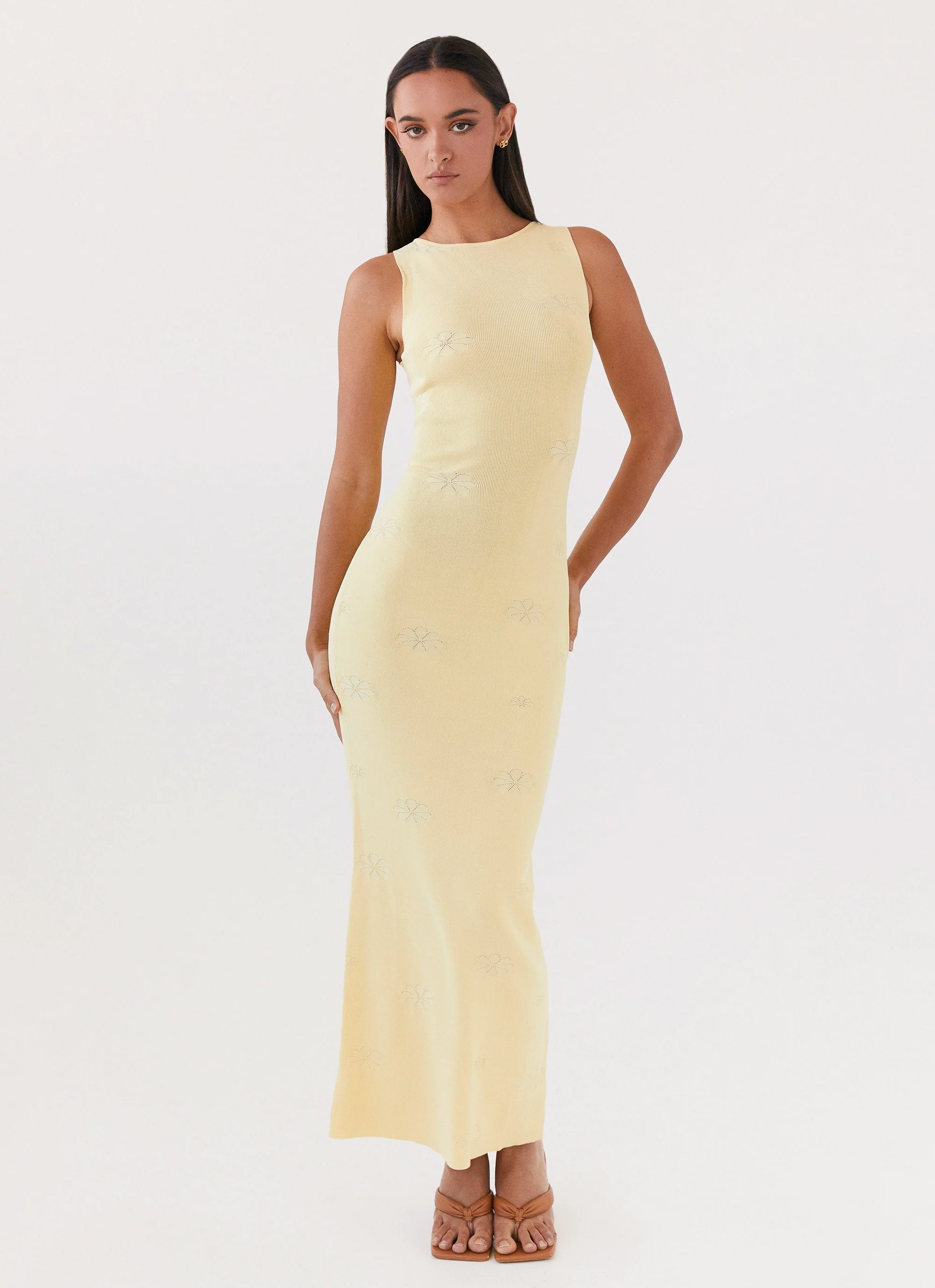 Holly Knit Maxi Dress - Yellow - Image 5