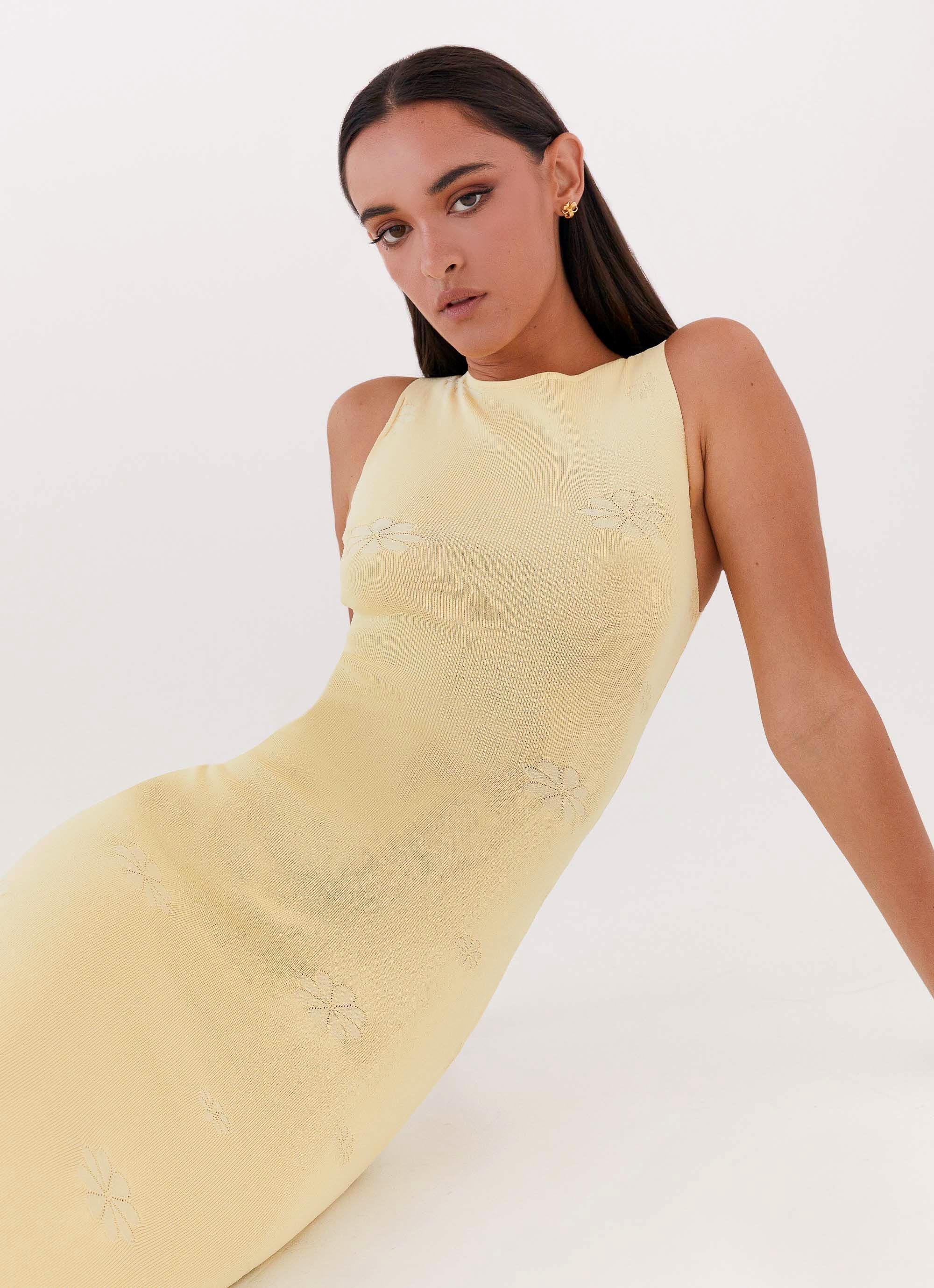 Holly Knit Maxi Dress - Yellow - Image 6
