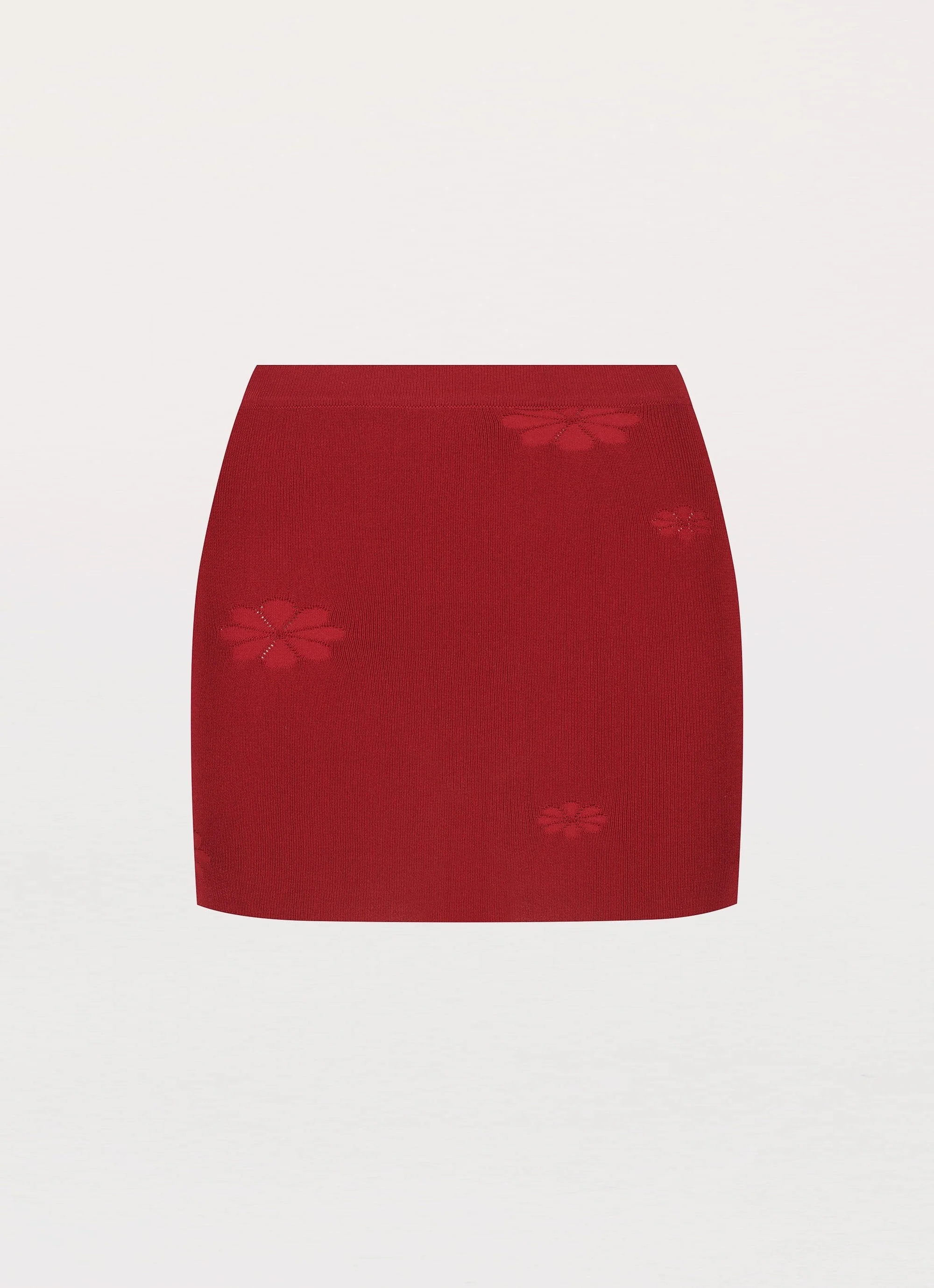 Holly Knit Mini Skirt - Rouge Red - Image 3