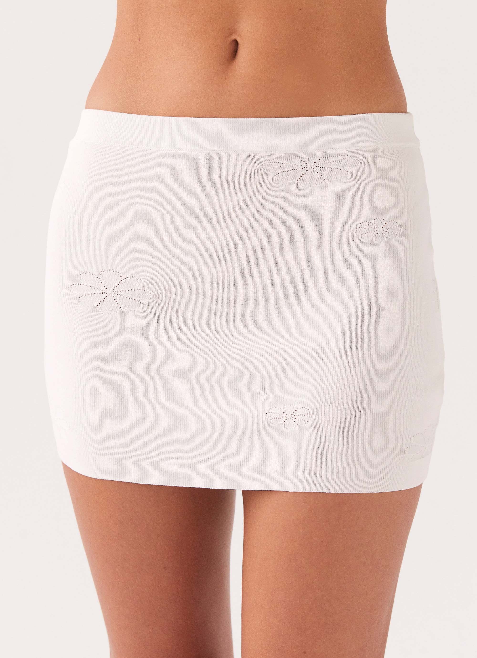Holly Knit Mini Skirt - White - Image 5