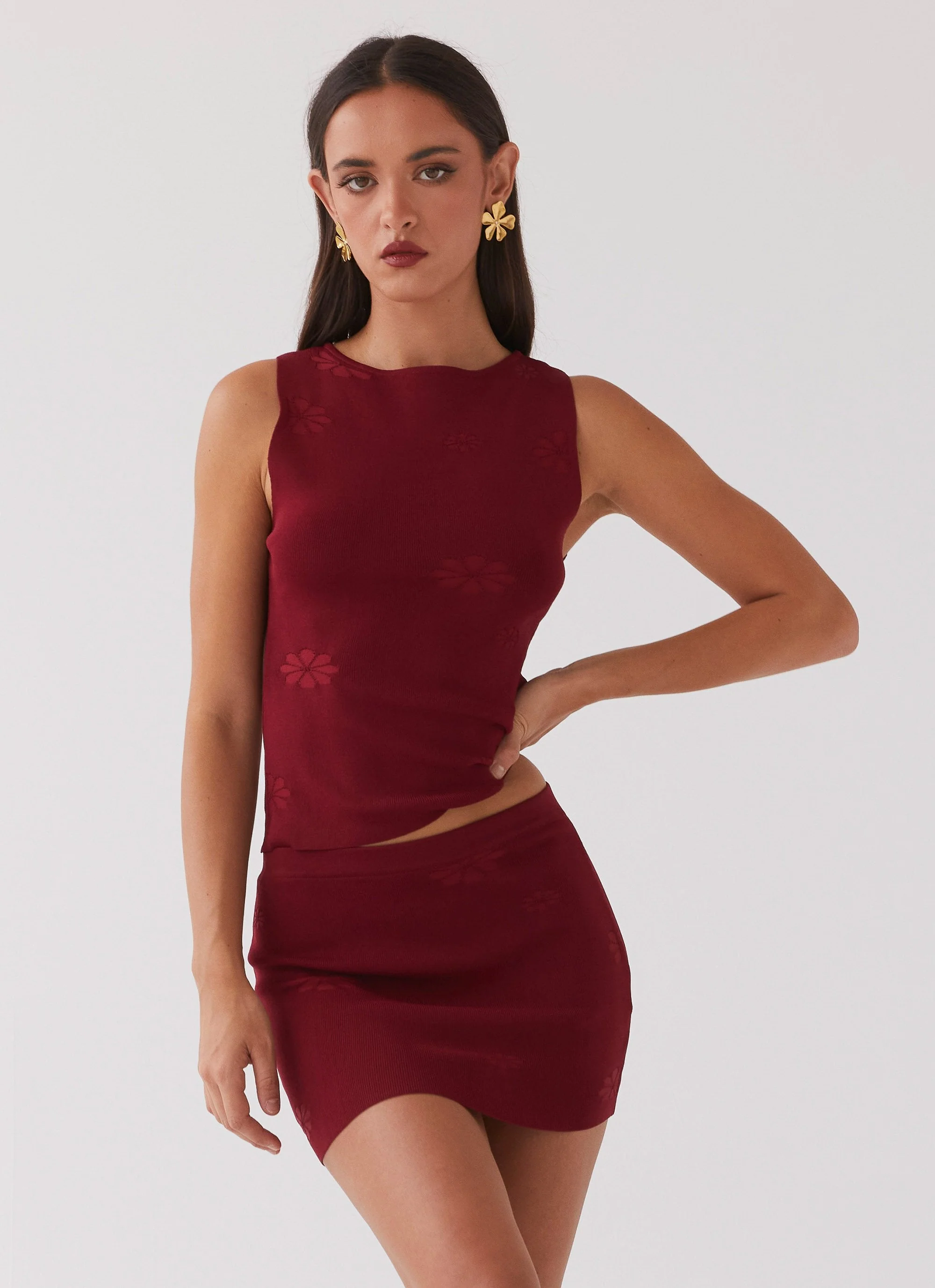 Holly Knit Tank - Rouge Red - Image 2