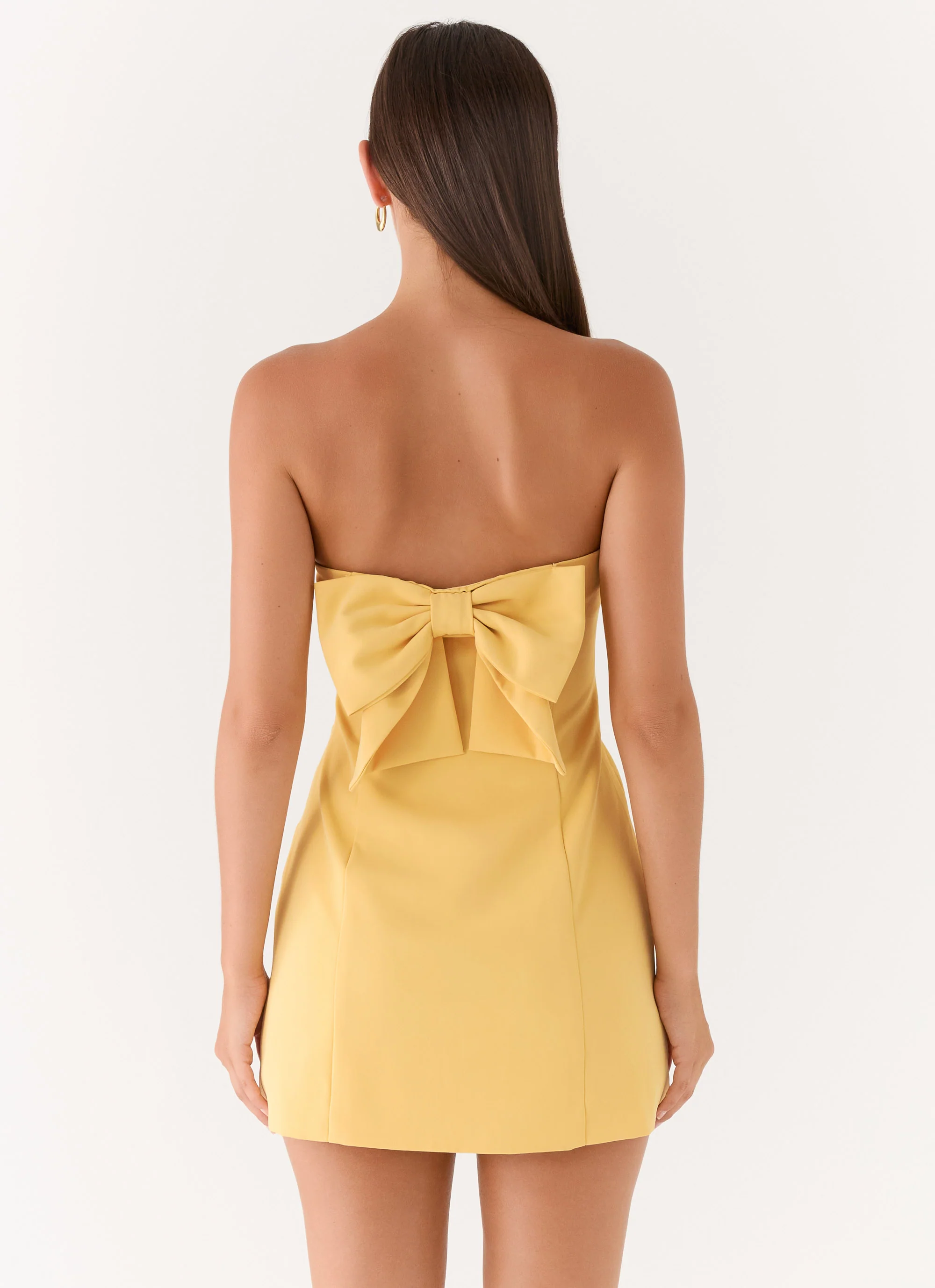 Honey Bow Mini Dress - Yellow - Image 5