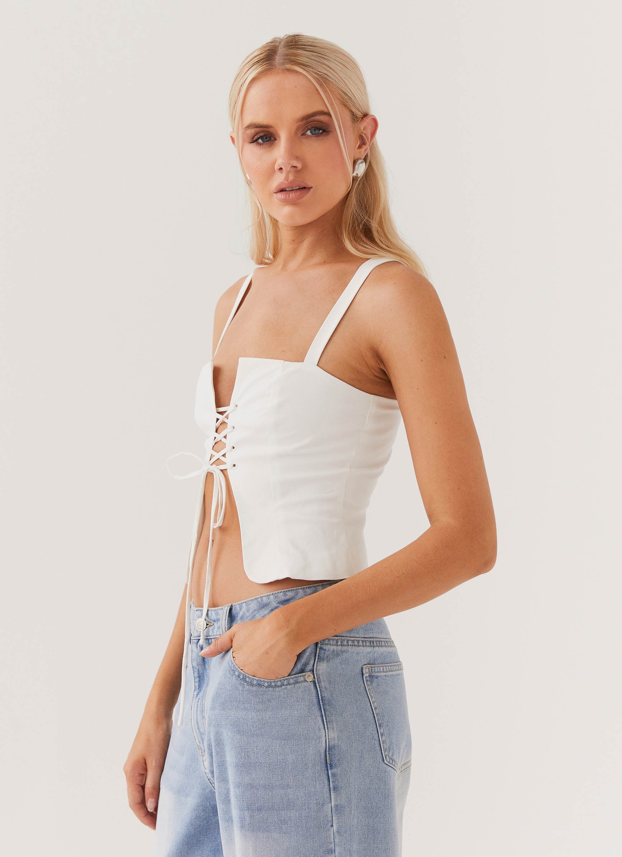 Hopeful Hearts Bustier Top - White - Image 4