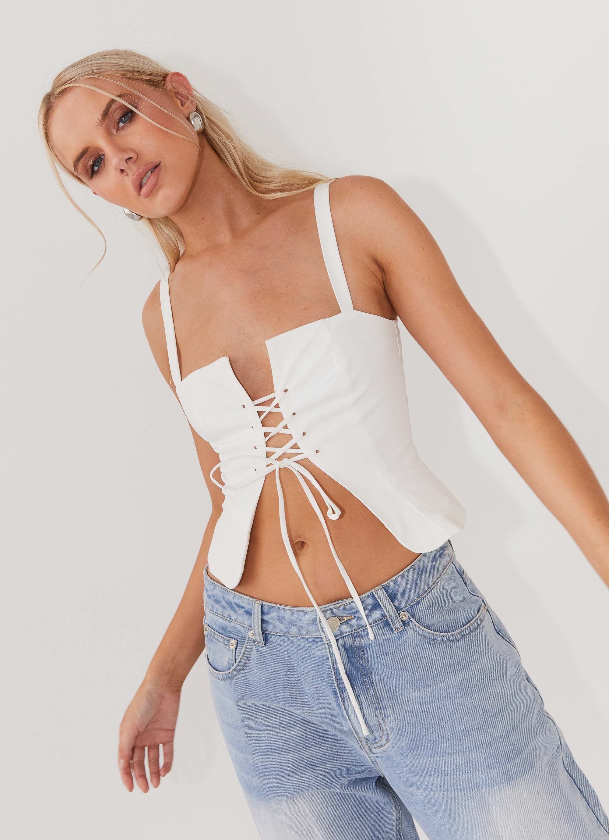 Hopeful Hearts Bustier Top - White - Image 6