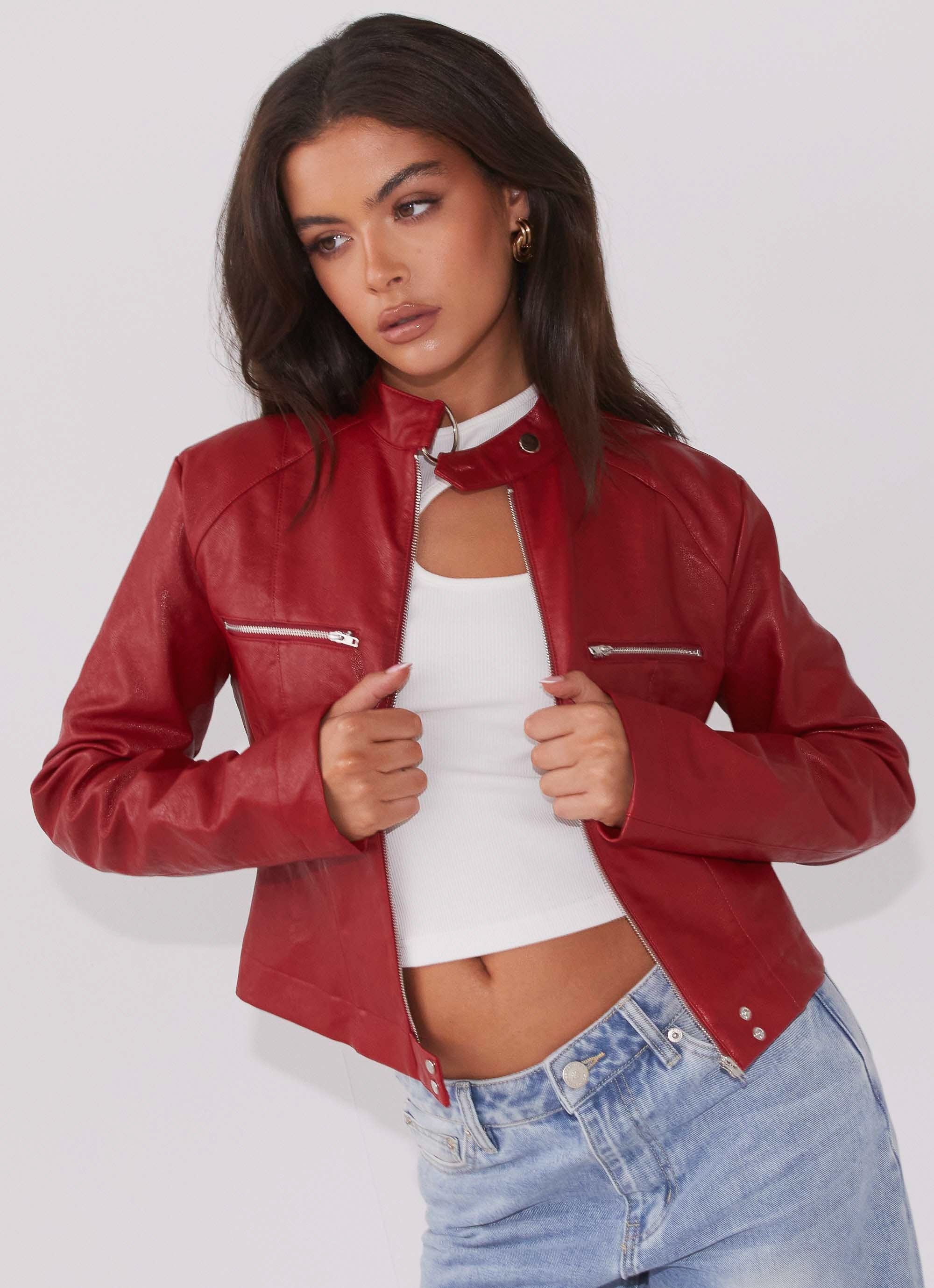 Hot Flame Fitted Jacket - Rouge Red - Image 2