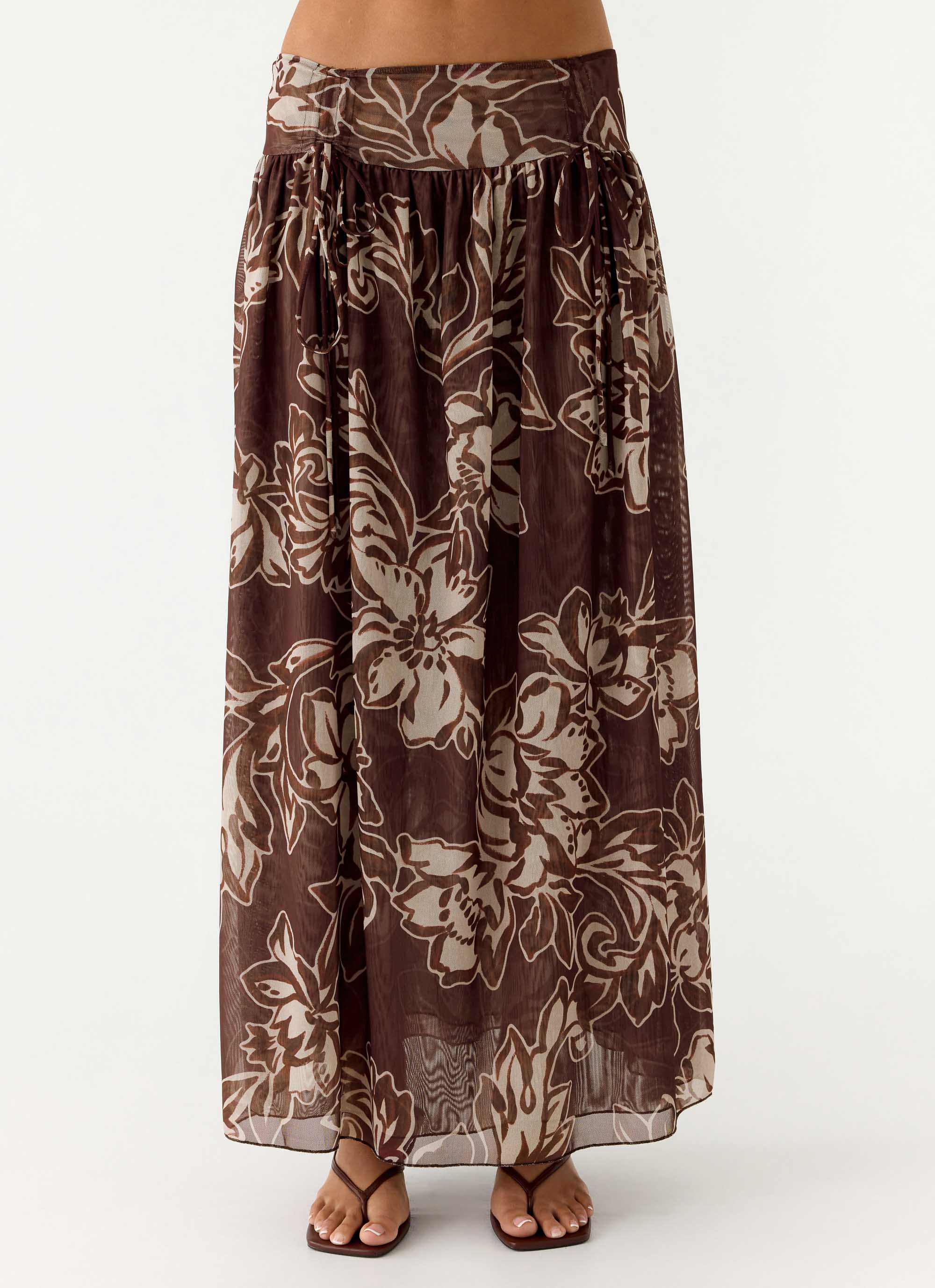 Hot Like Me Maxi Skirt - Espresso Meadow - Image 4
